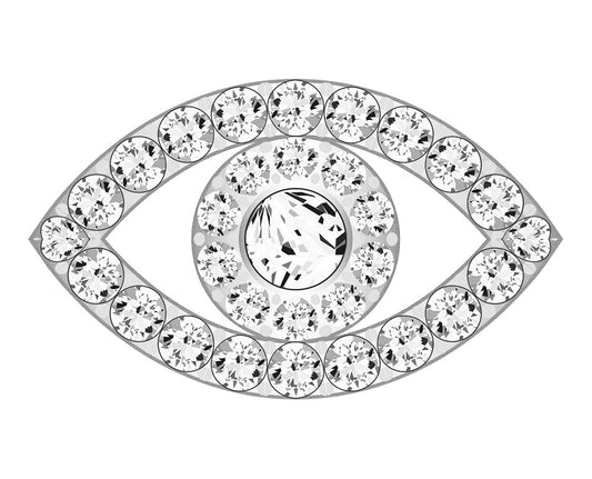 Mini Evil Eye Icon - Clear/Silver