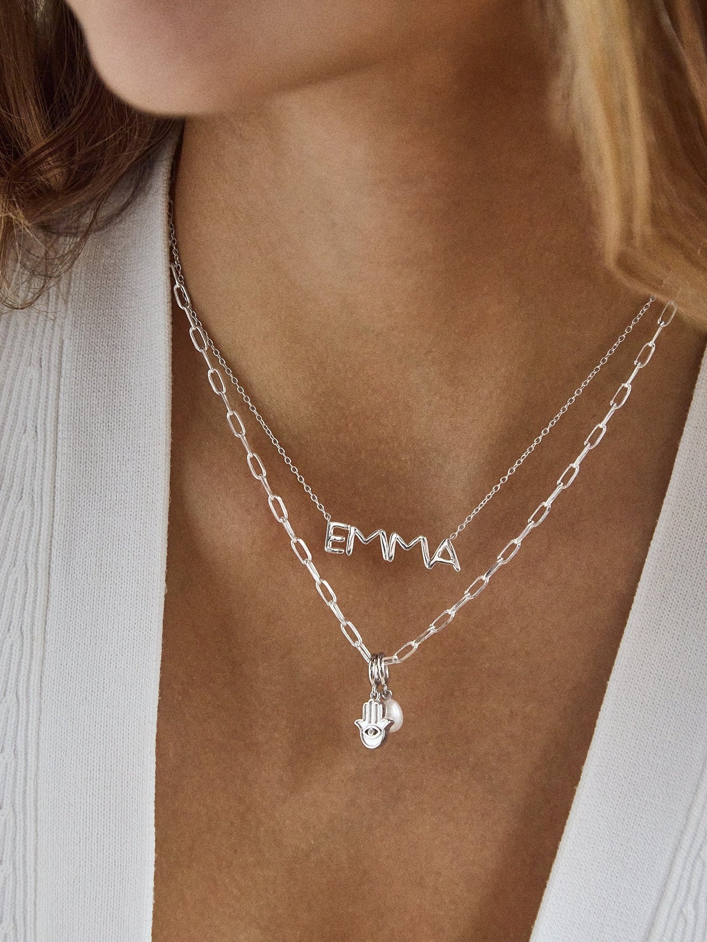 14K Gold Custom Nameplate Necklace - Organic