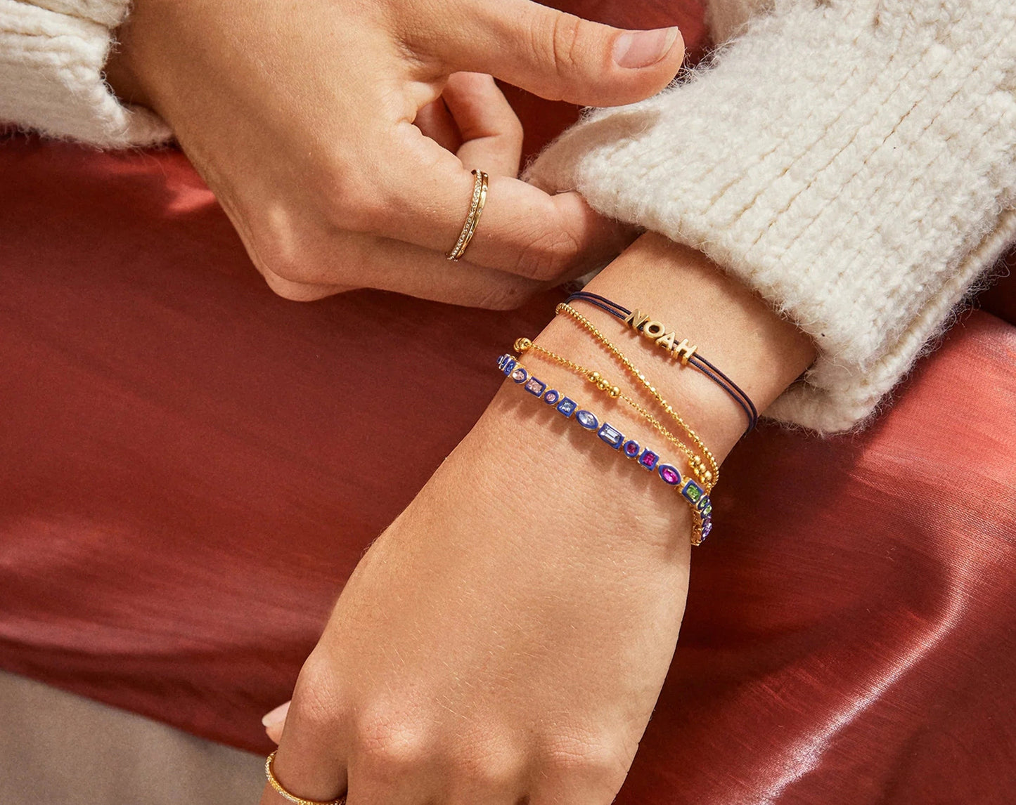 Custom Cord Bracelet - Navy