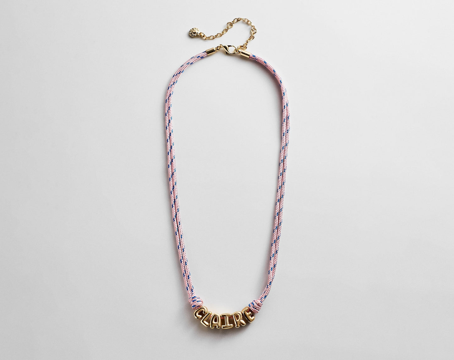 Bubble Letter Custom Paracord Necklace - Soft Pink