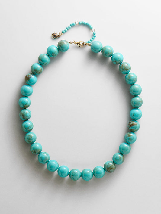 Mini Jane Beaded Necklace - Turquoise Bead