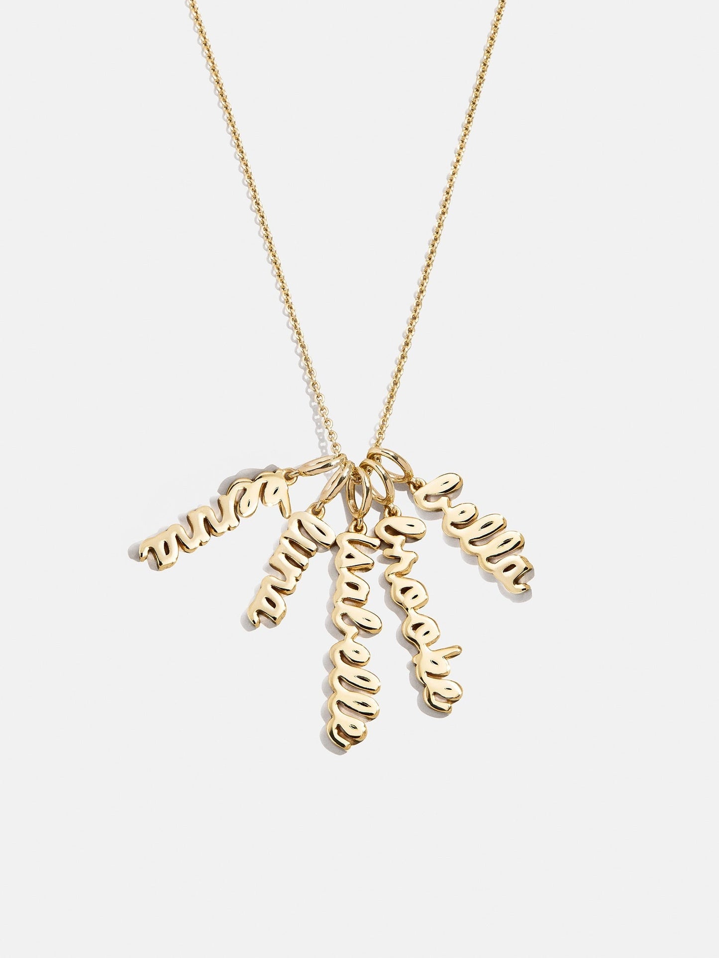 Mini Gold Script Cluster Custom Nameplate Necklace - 5 Names