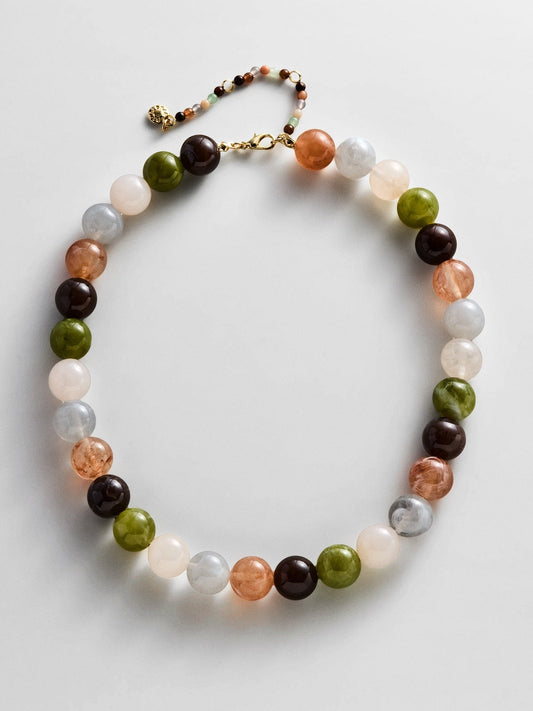 Mini Jane Beaded Necklace - Earth Tones