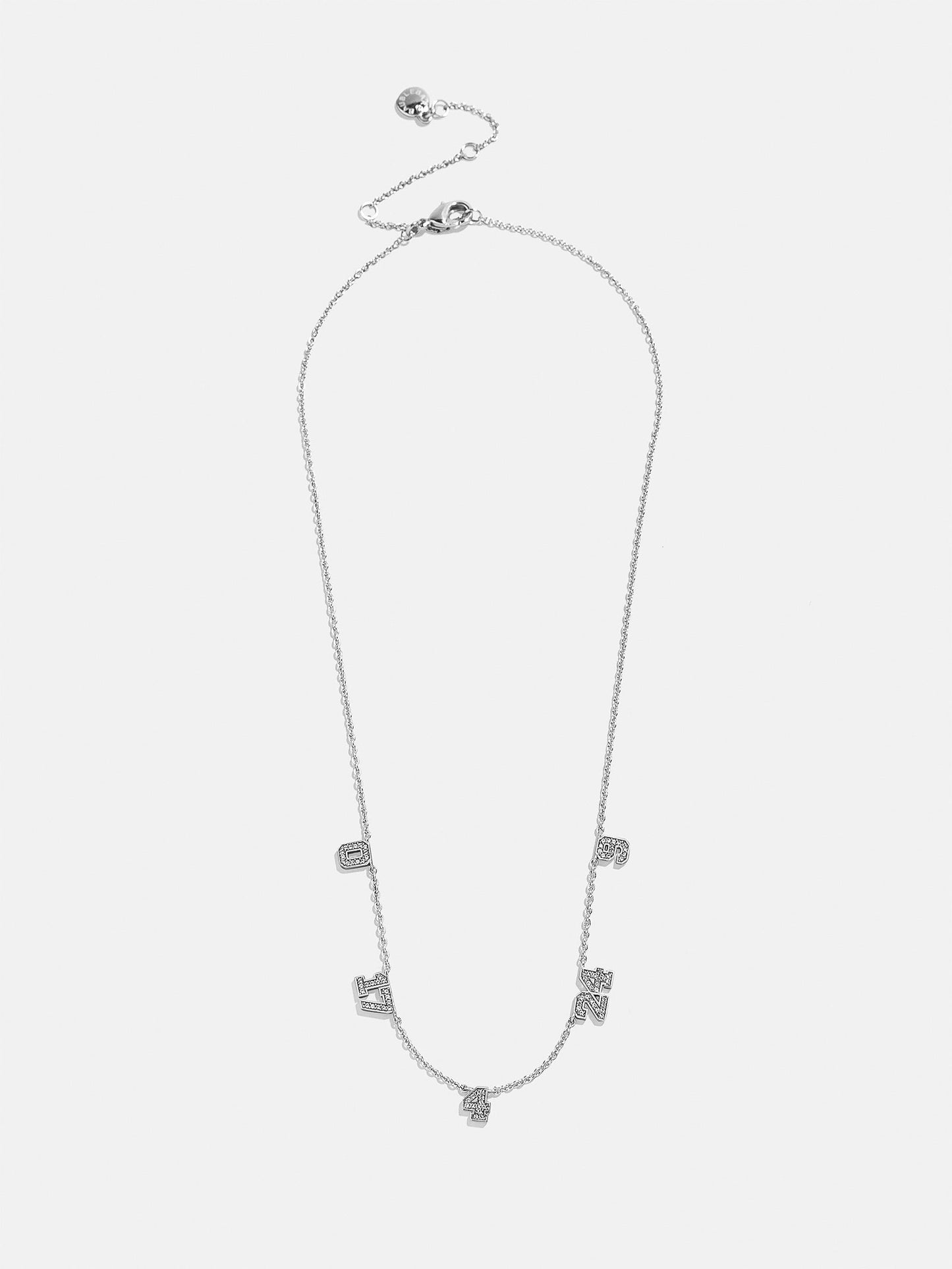 Varsity Number Custom Necklace - Five Silver Stations