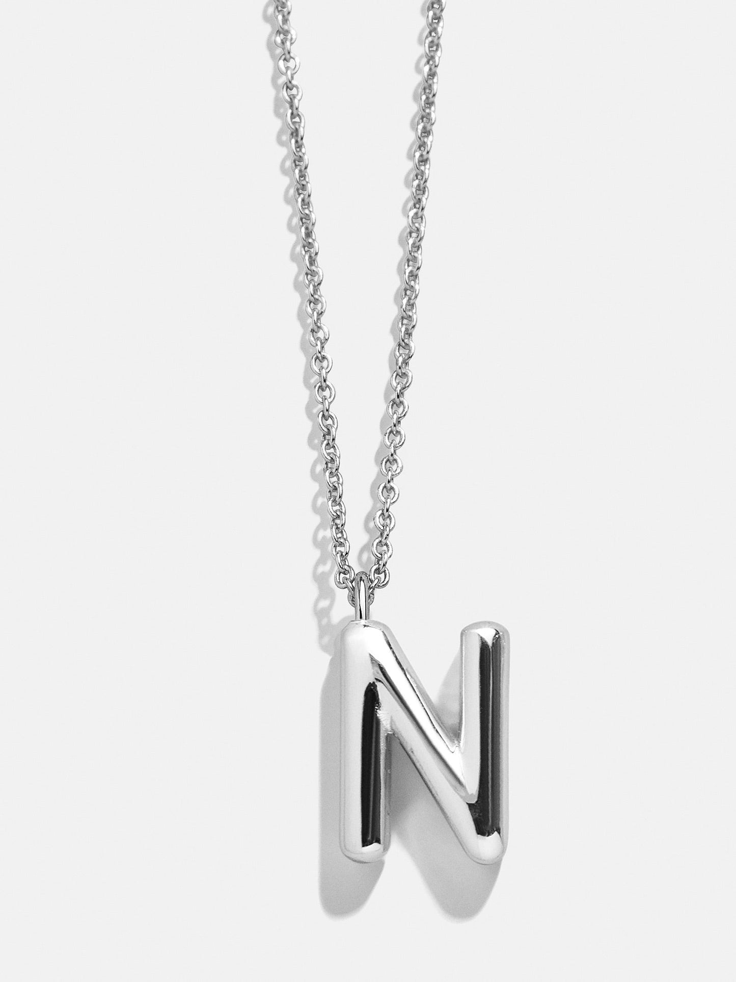 Classic Silver Initial Necklace - Silver