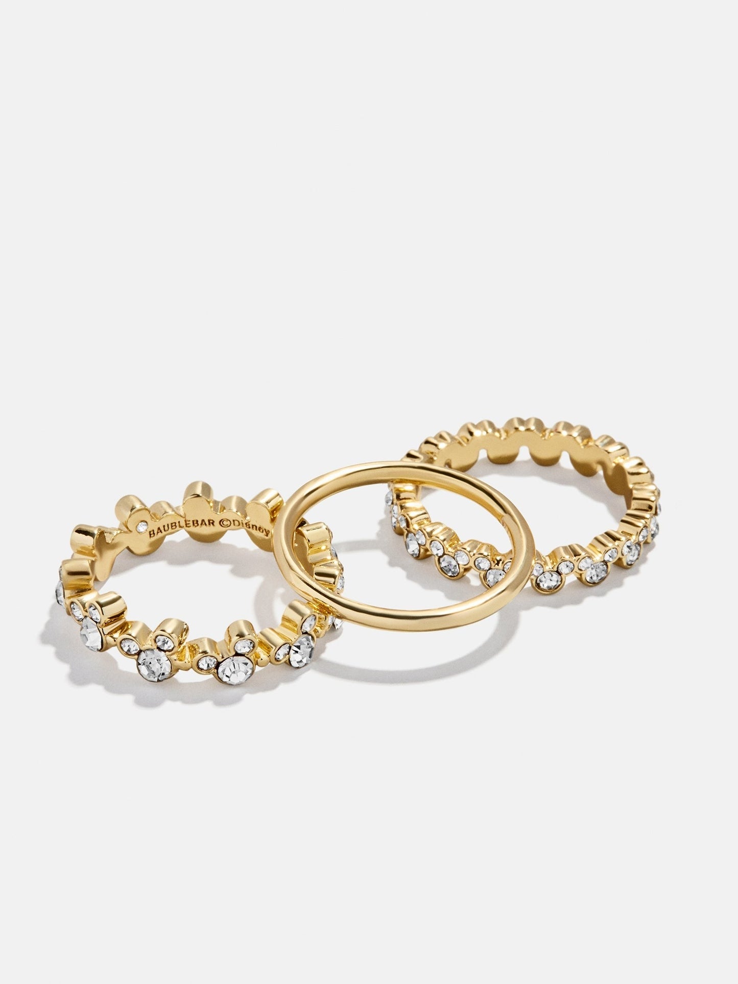 Disney Mickey Mouse Ring Set - Gold/Pavé