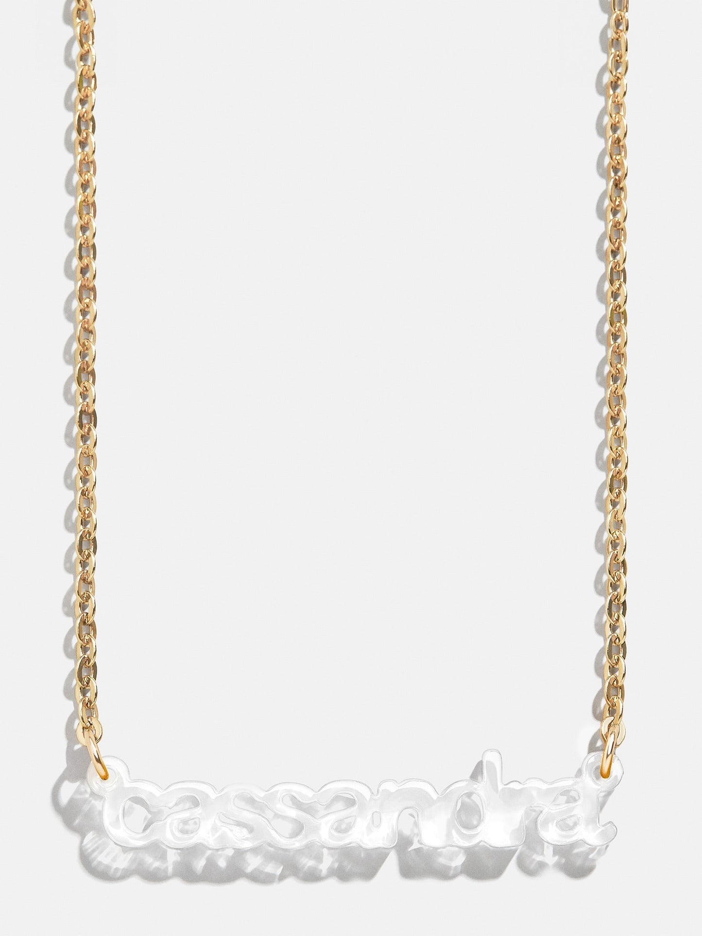 Acrylic Custom Nameplate Necklace - Gold