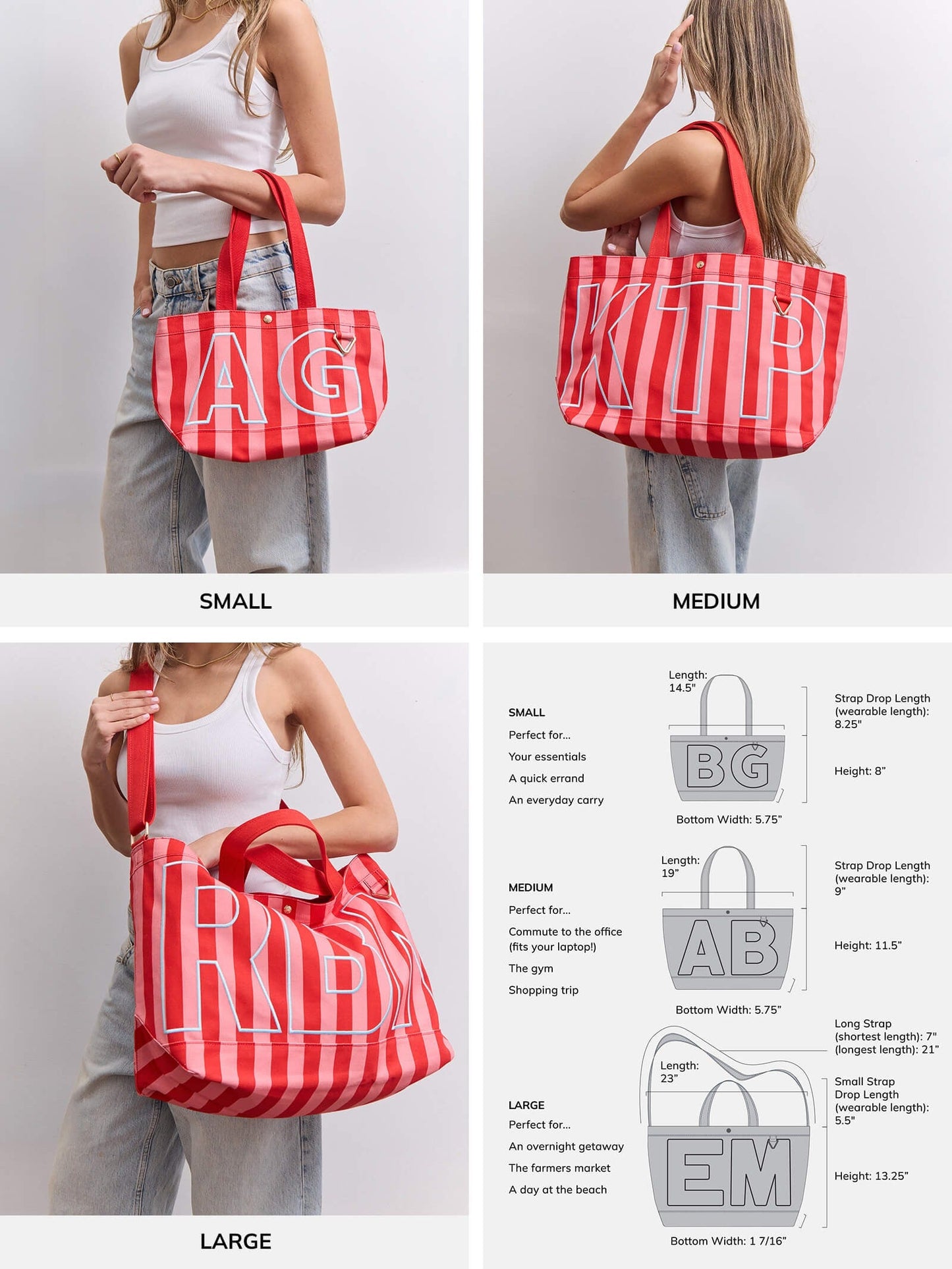 Striped Custom Alpha Tote - Custom Grove