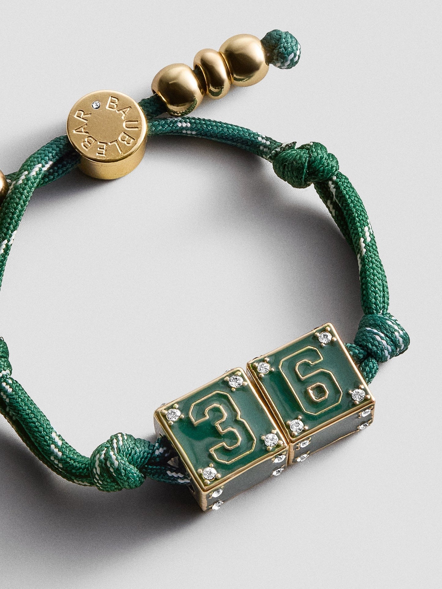 Block Party Varsity Number Custom Bracelet - Dark Green Double Digit