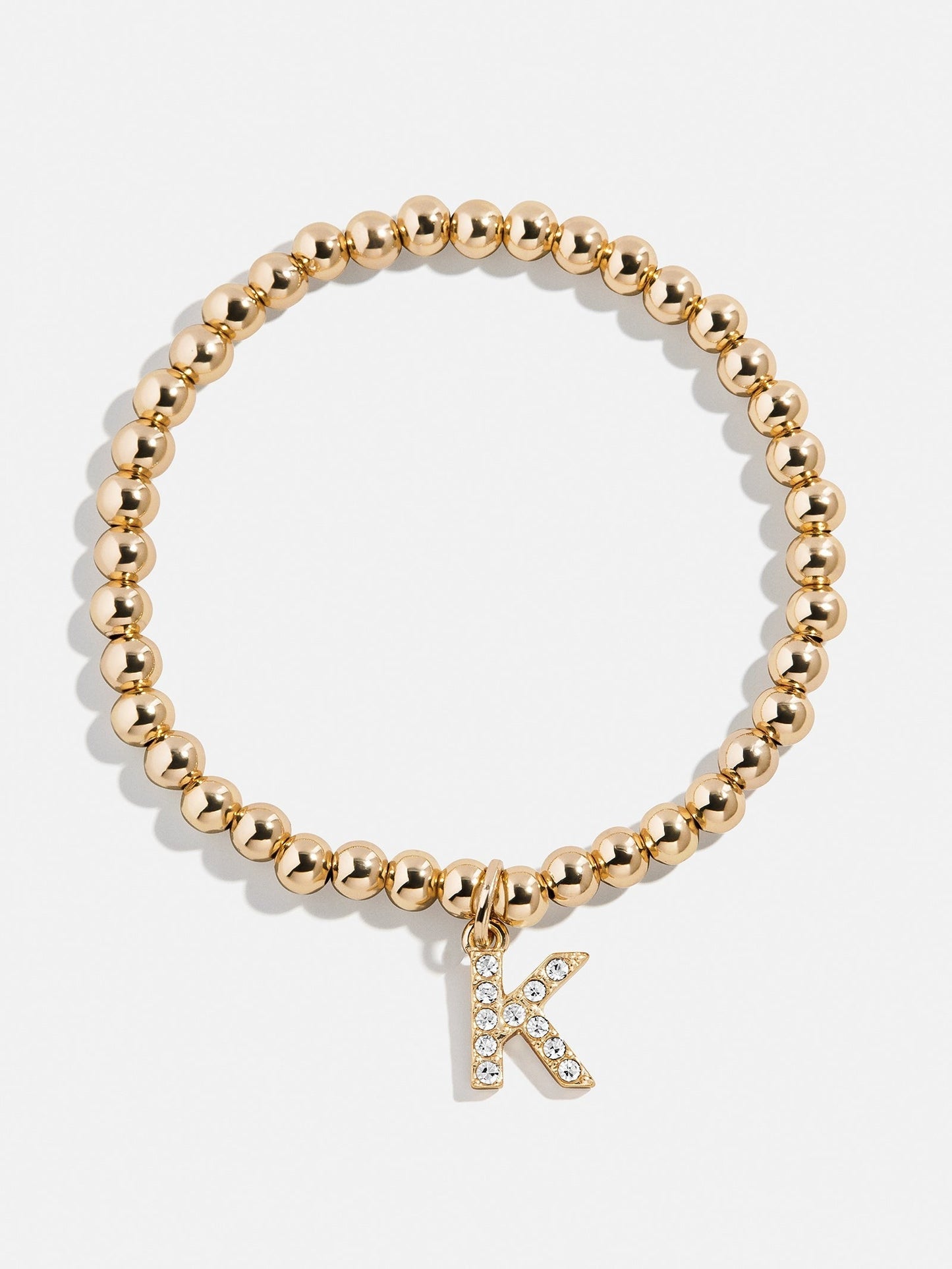 Gold/Pavé Dangle Charm Initial Pisa Bracelet - K