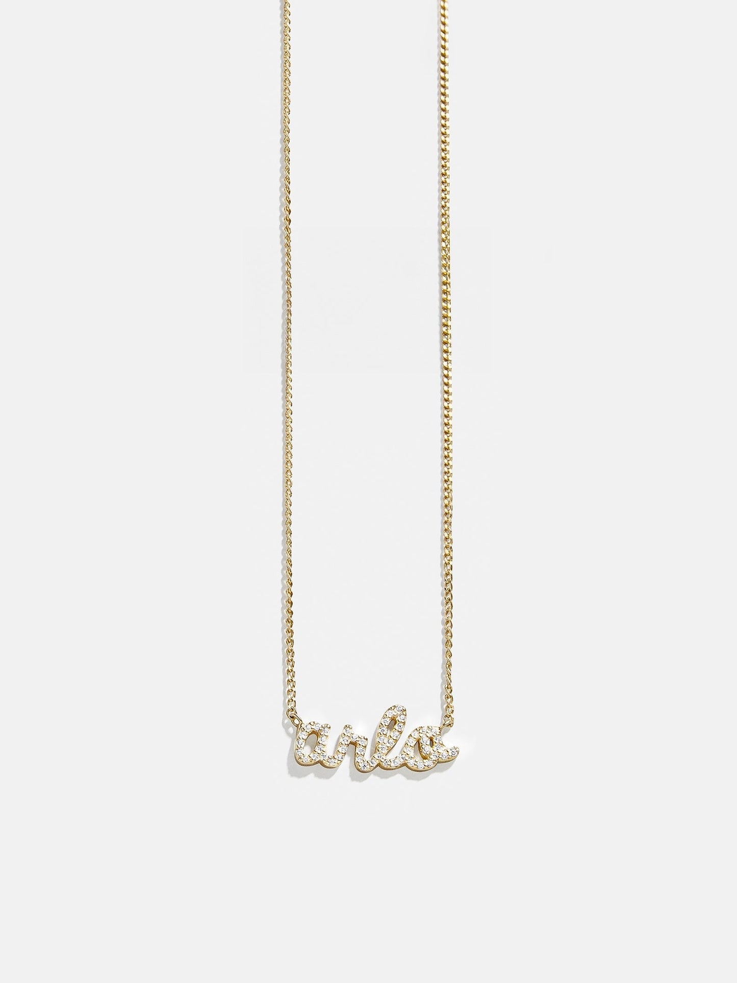 14K Gold Custom Nameplate Necklace - Script