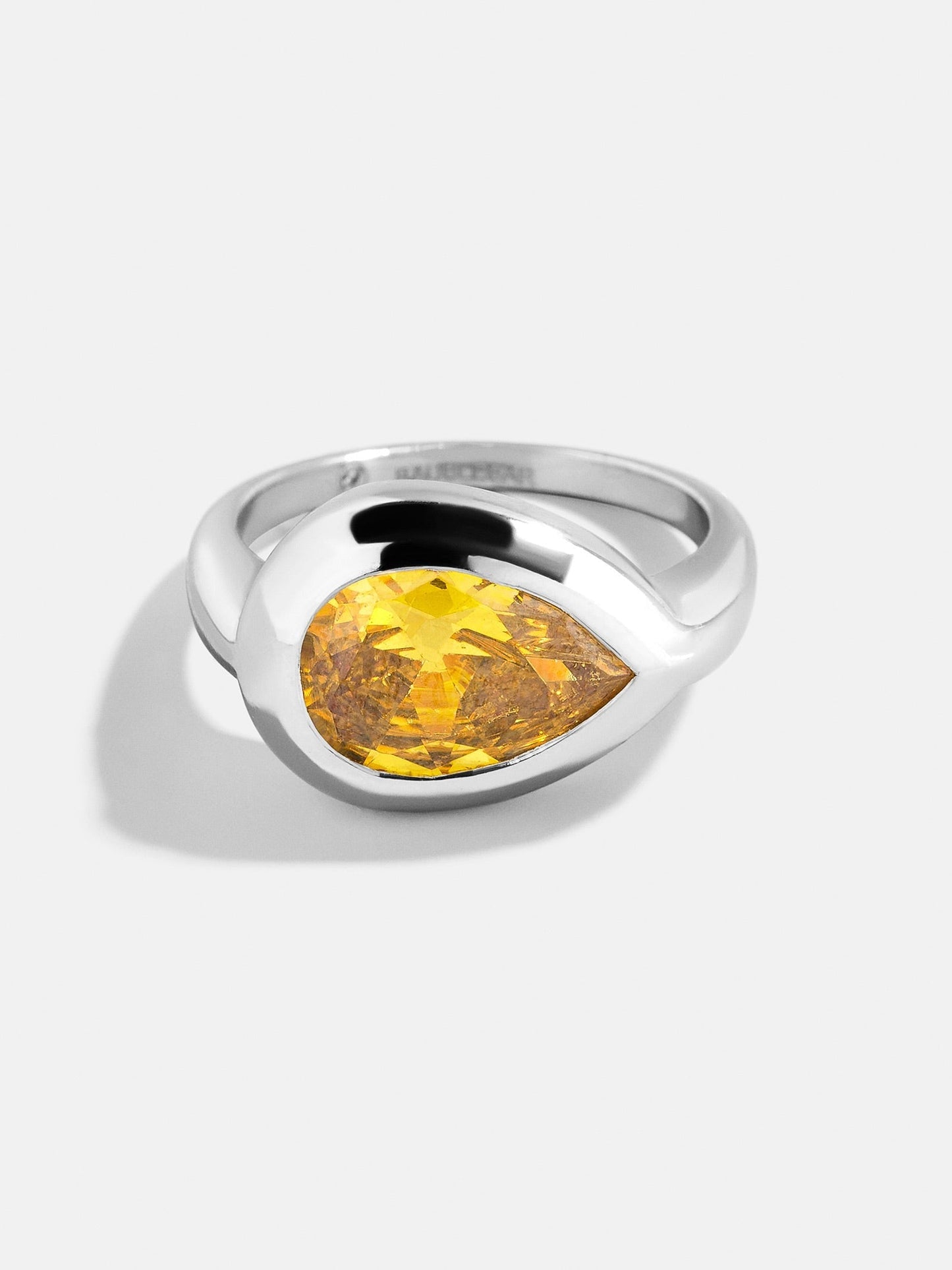 Silver Cubic Zirconia Custom Birthstone Ring - Topaz