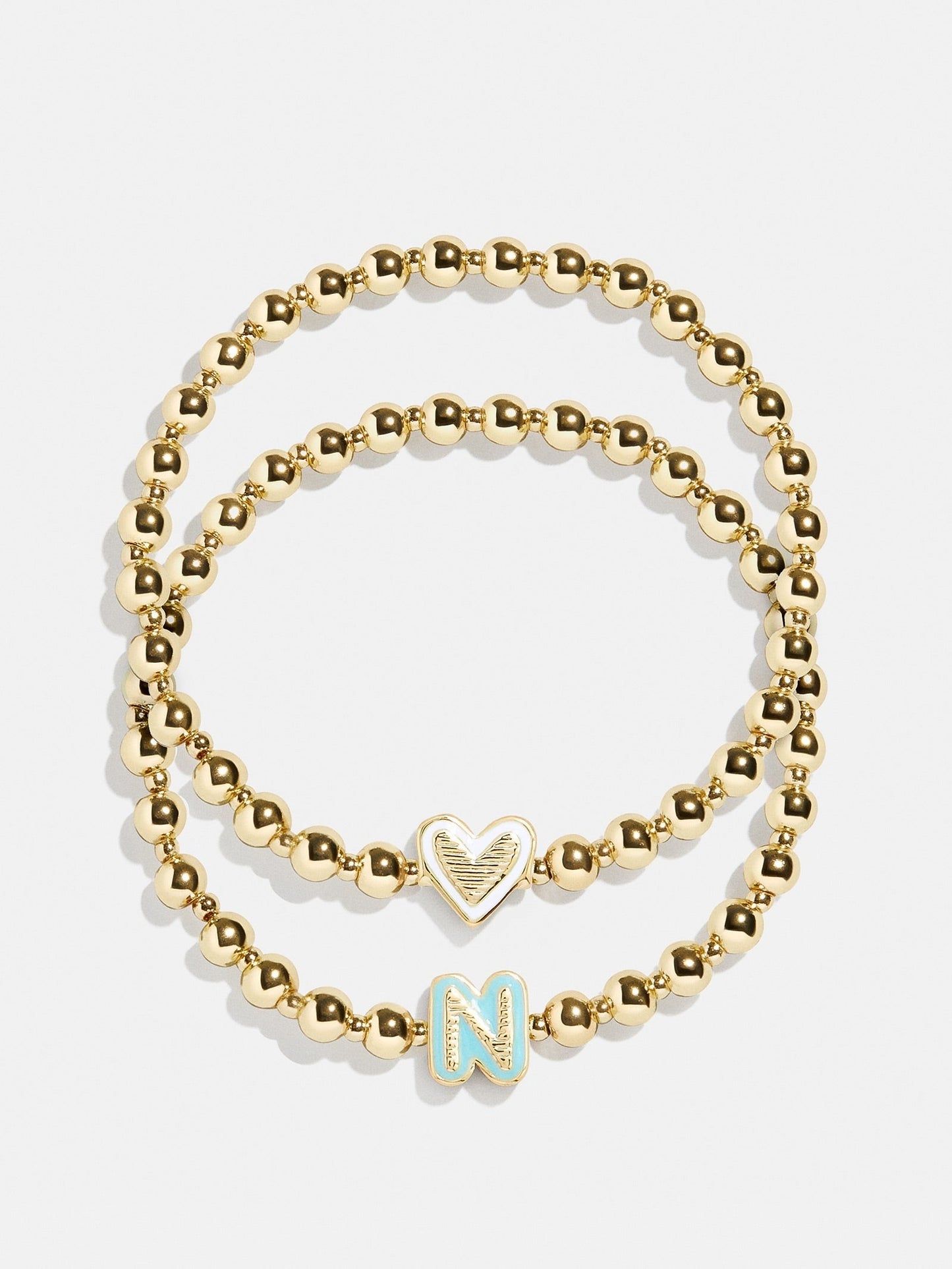 Initial & Heart Kids' Pisa Bracelet Set - Gold