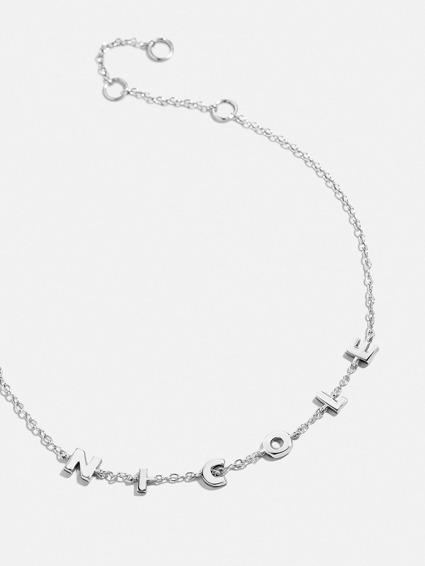 Mini Sterling Silver Spaced Letter Custom Bracelet - Sterling Silver