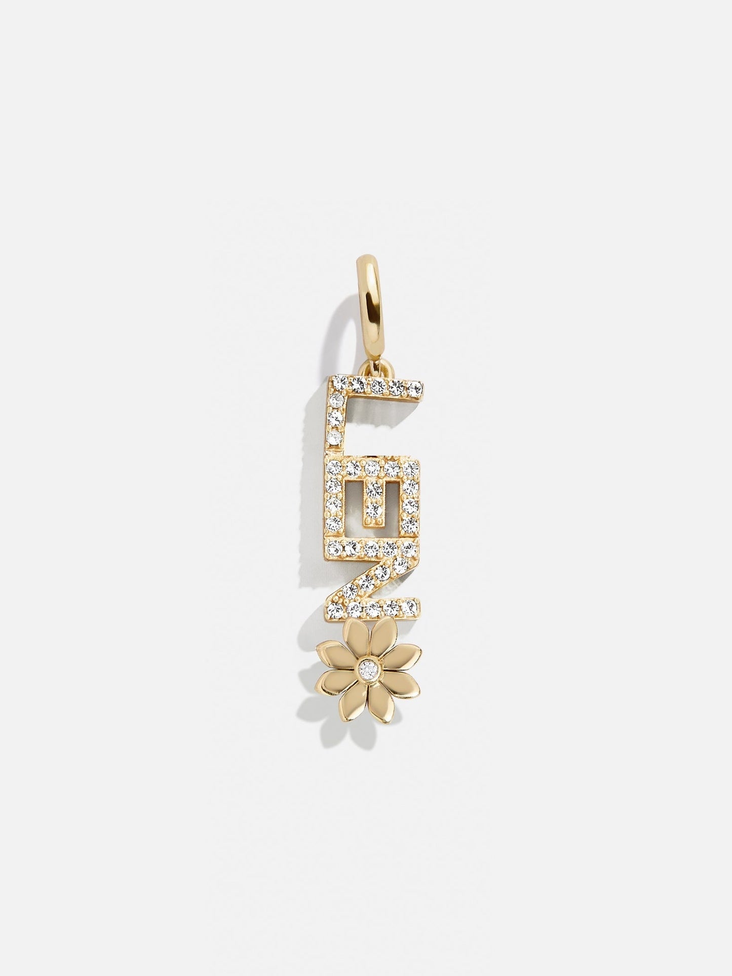Motif Custom Nameplate Charm - Gold/Pavé
