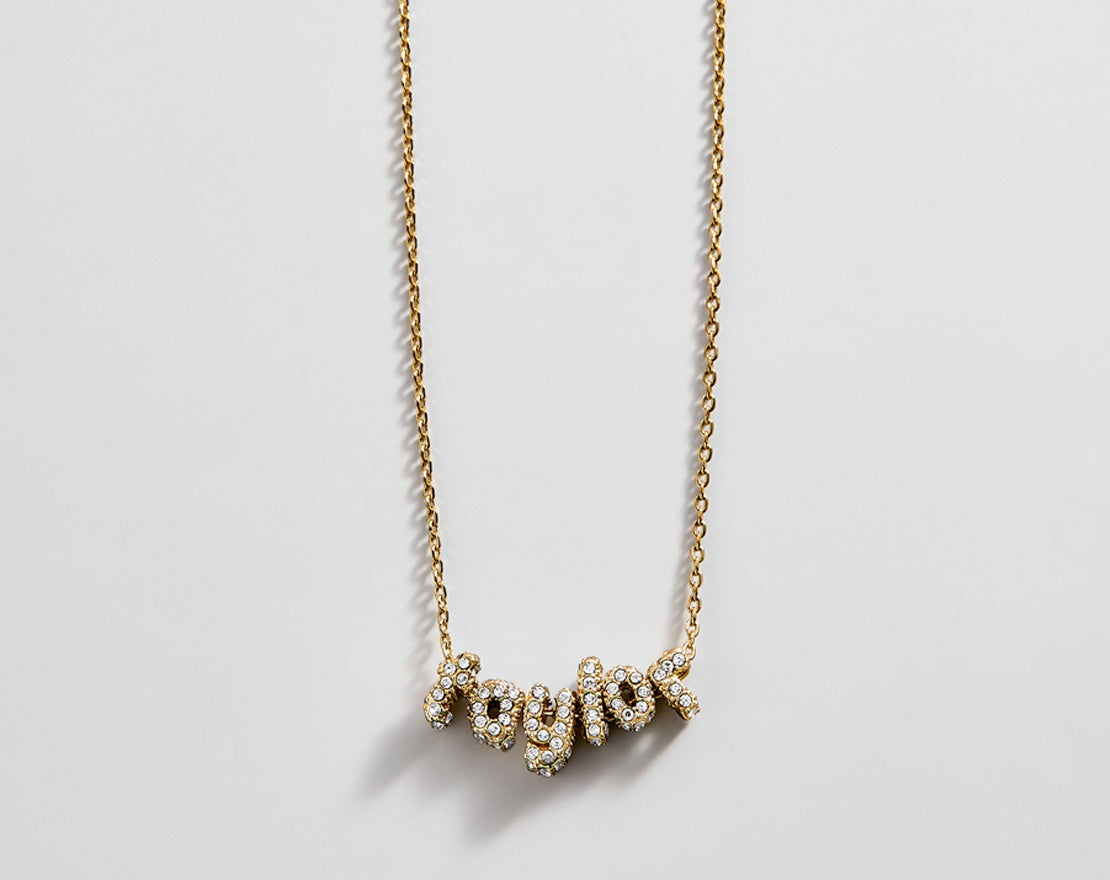 Bubble Letter Custom Necklace - Extra Small Bubble Letter