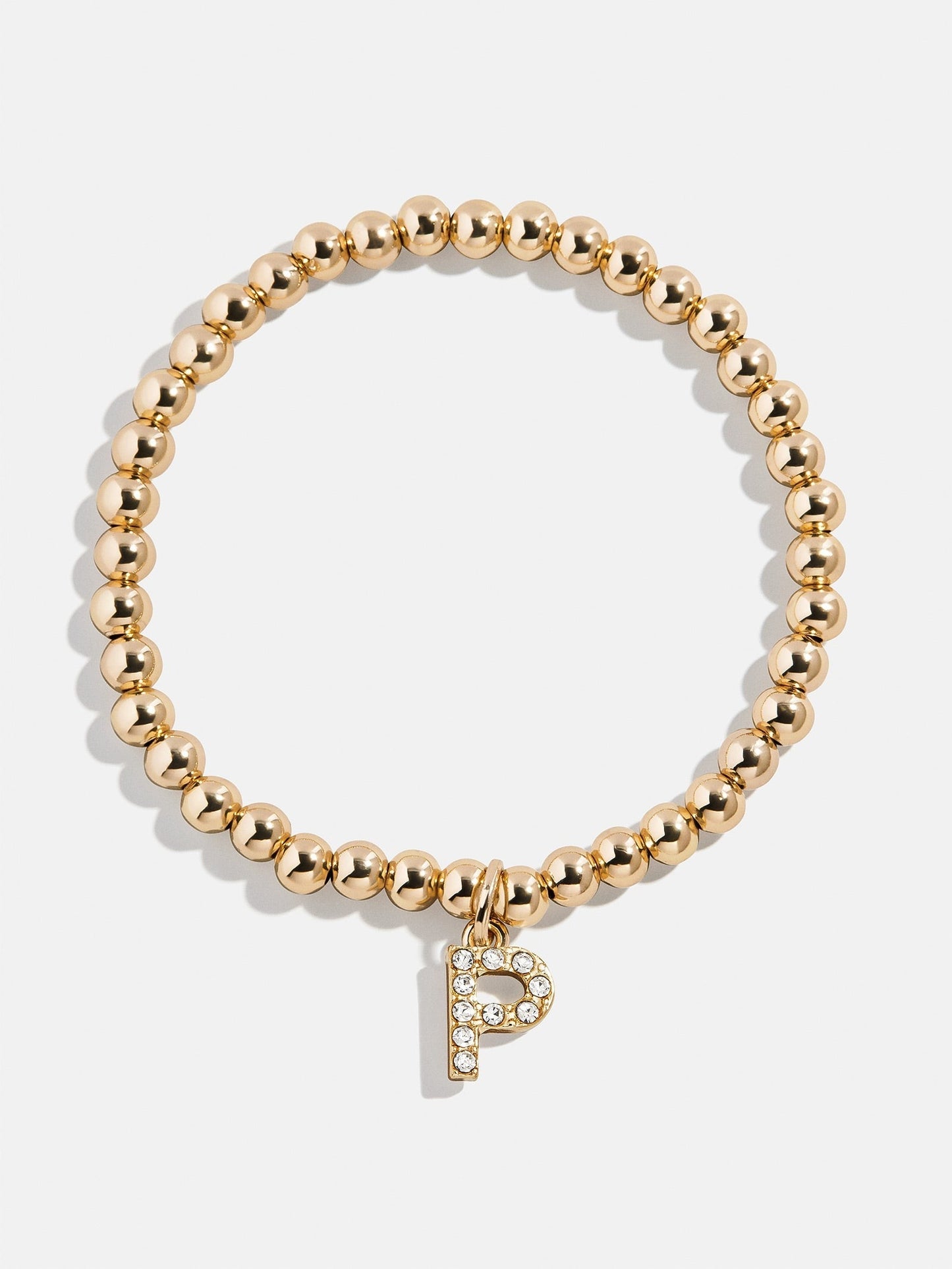 Gold/Pavé Dangle Charm Initial Pisa Bracelet - P