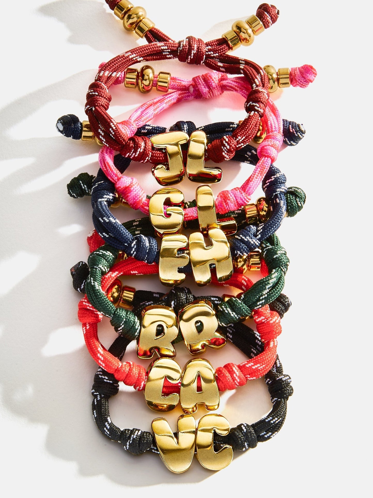 Knotty Initial Custom Bracelet - Cherry Red Double Letters