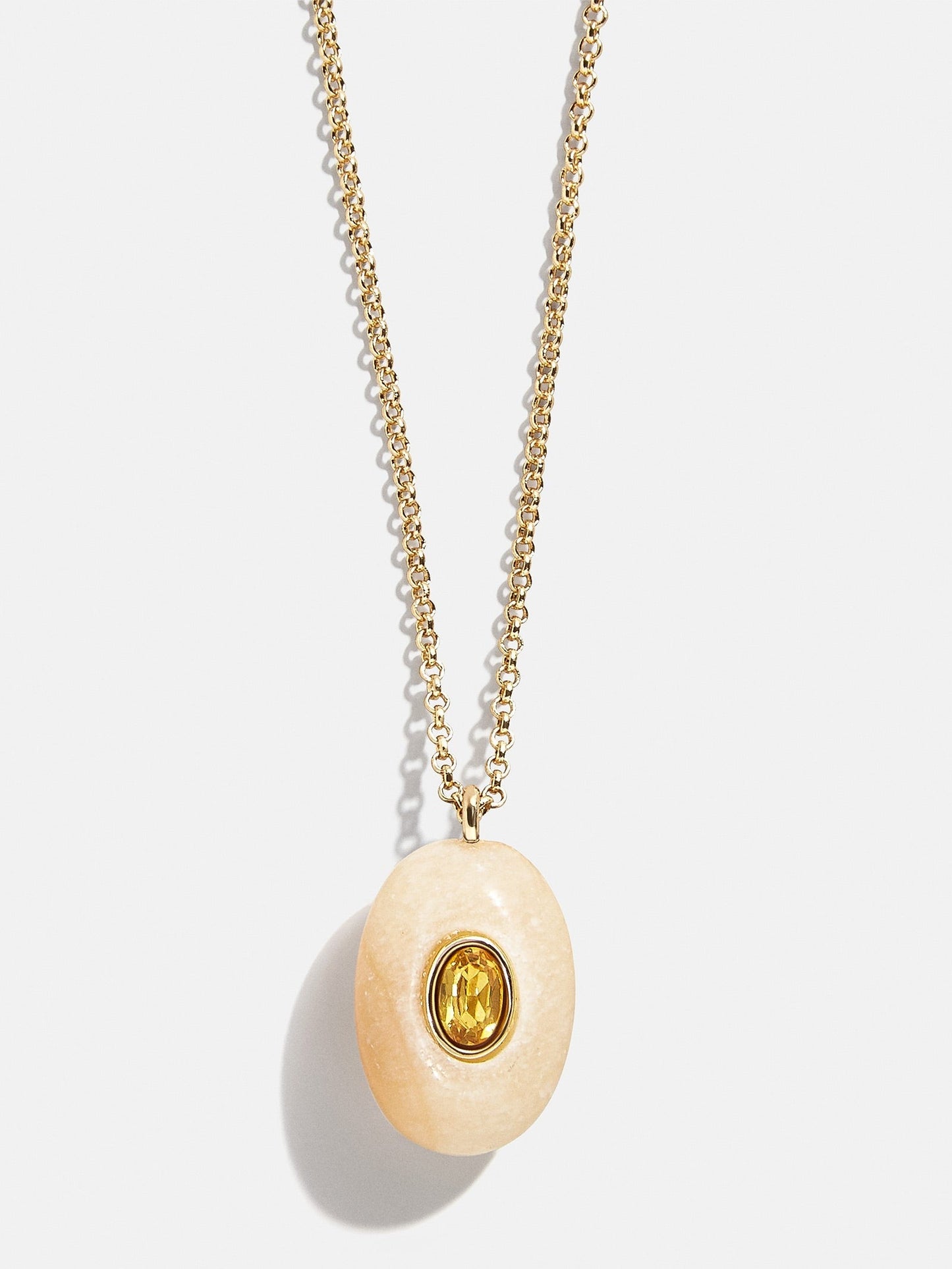 Aura Semi-Precious Pendant Necklace - Yellow Jasper