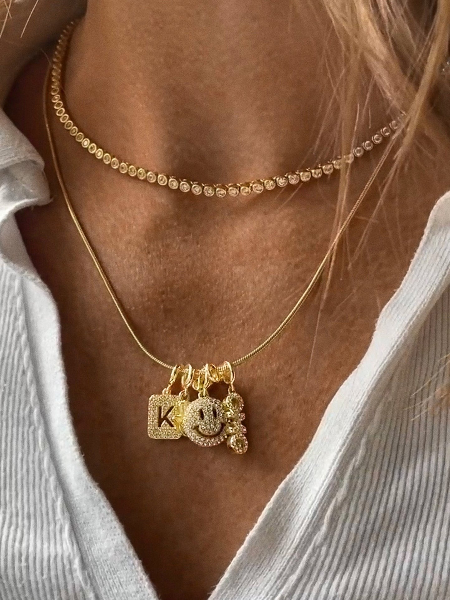 Block Pavé Number Cluster Charm - 8
