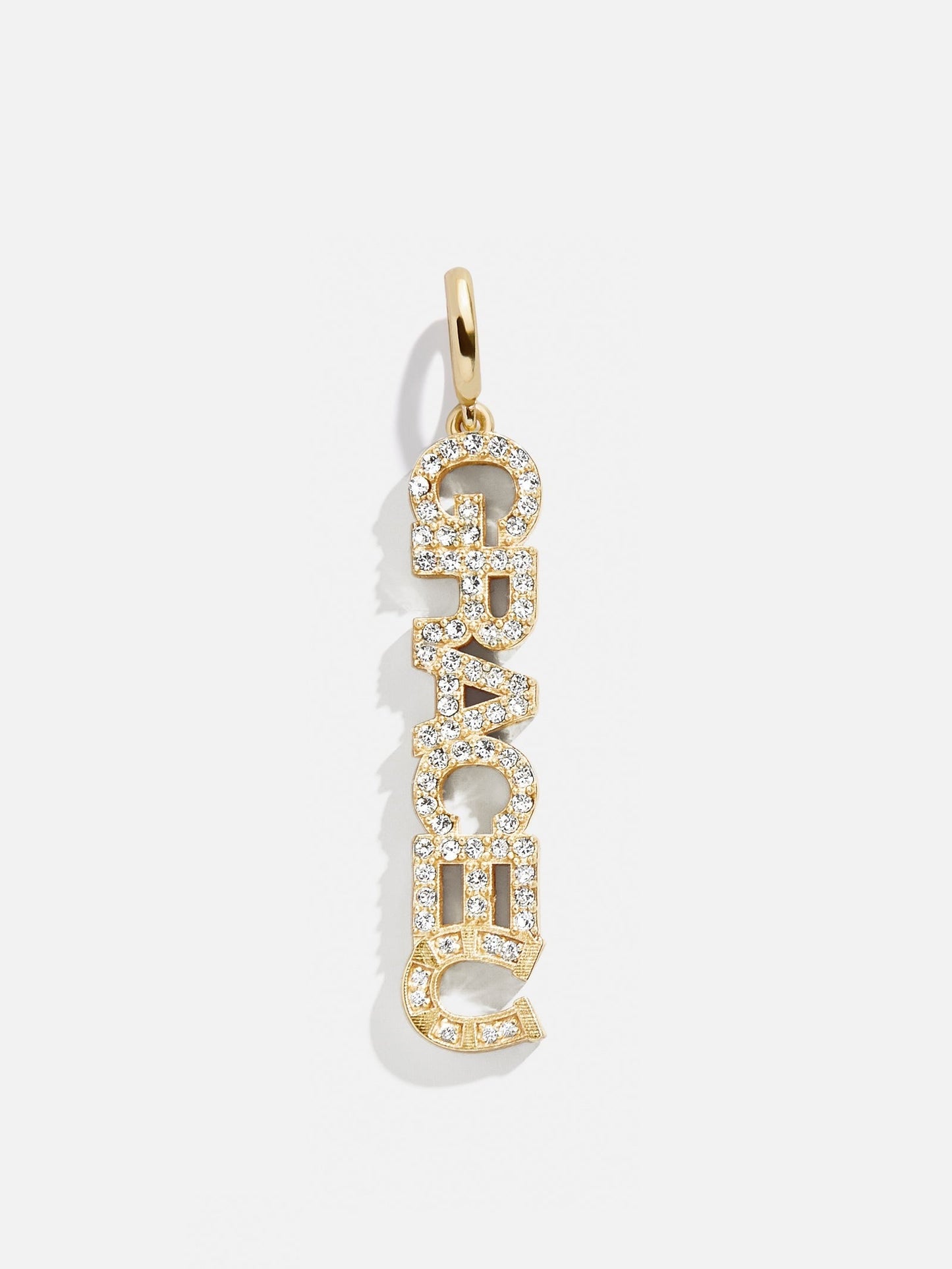 Motif Custom Nameplate Charm - Gold/Pavé