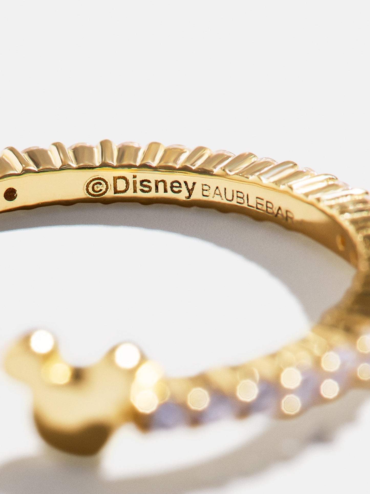 Disney Mickey Mouse 14K Gold Plated Sterling Silver Custom Ring - Gold/Pavé