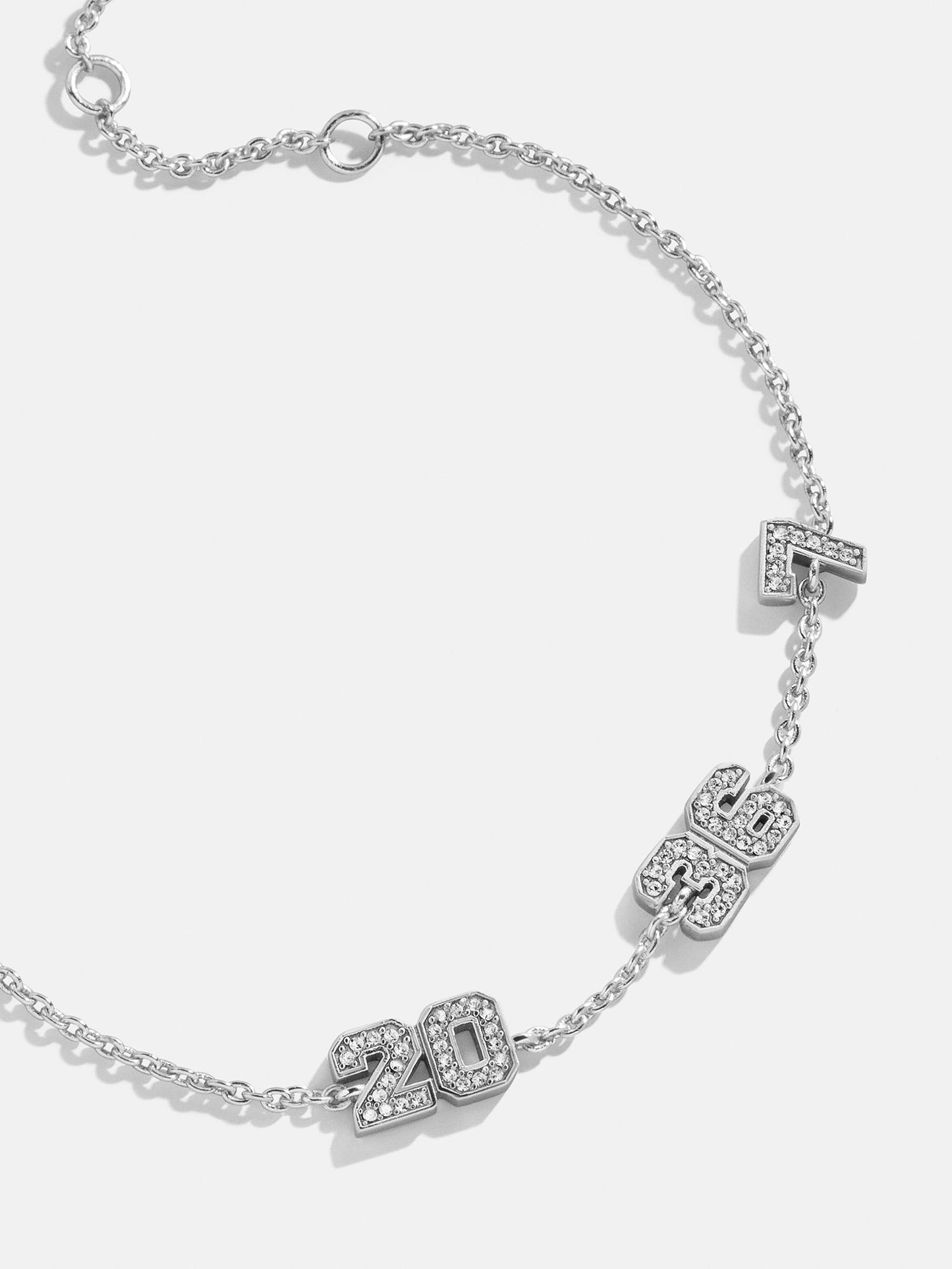 Varsity Number Custom Bracelet - Three Silver Stations