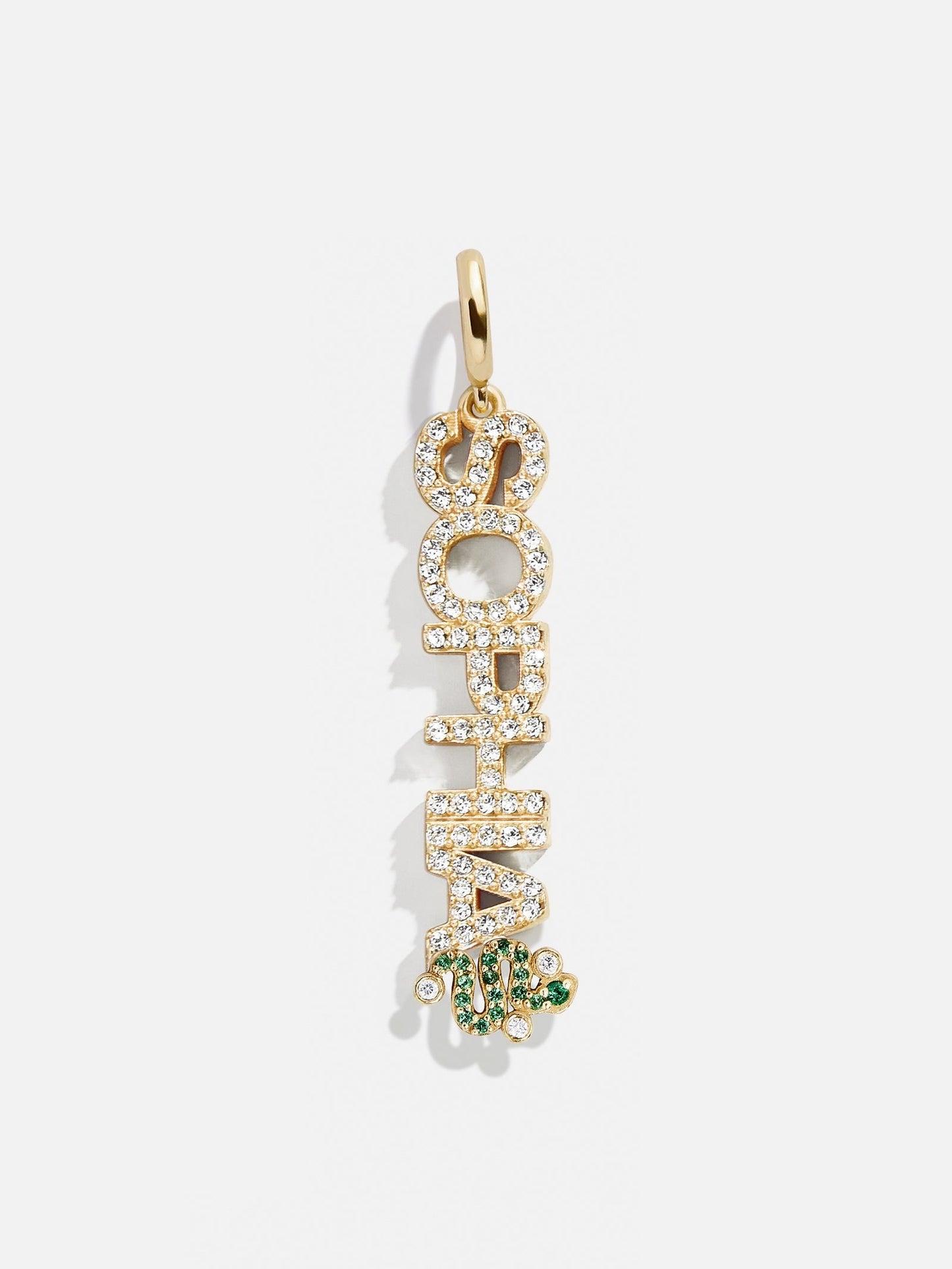 Motif Custom Nameplate Charm - Gold/Pavé