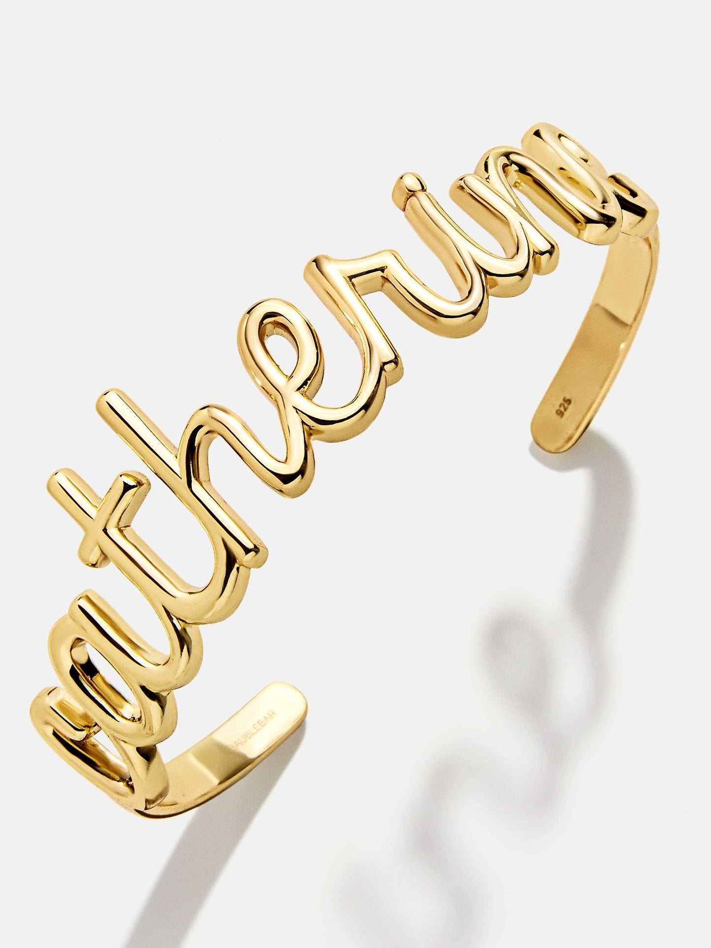 14K Gold Custom Nameplate Cuff Bracelet - 14K Gold