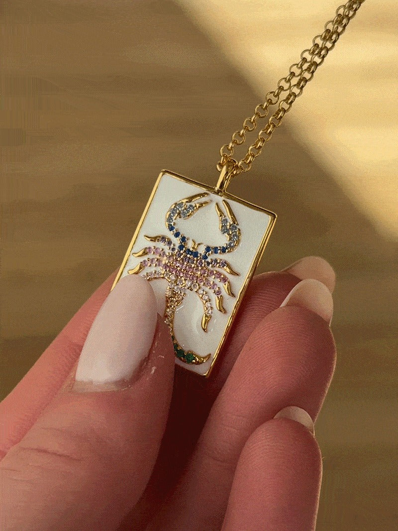 Reversible 18K Gold Zodiac Pendant Necklace - Sagittarius