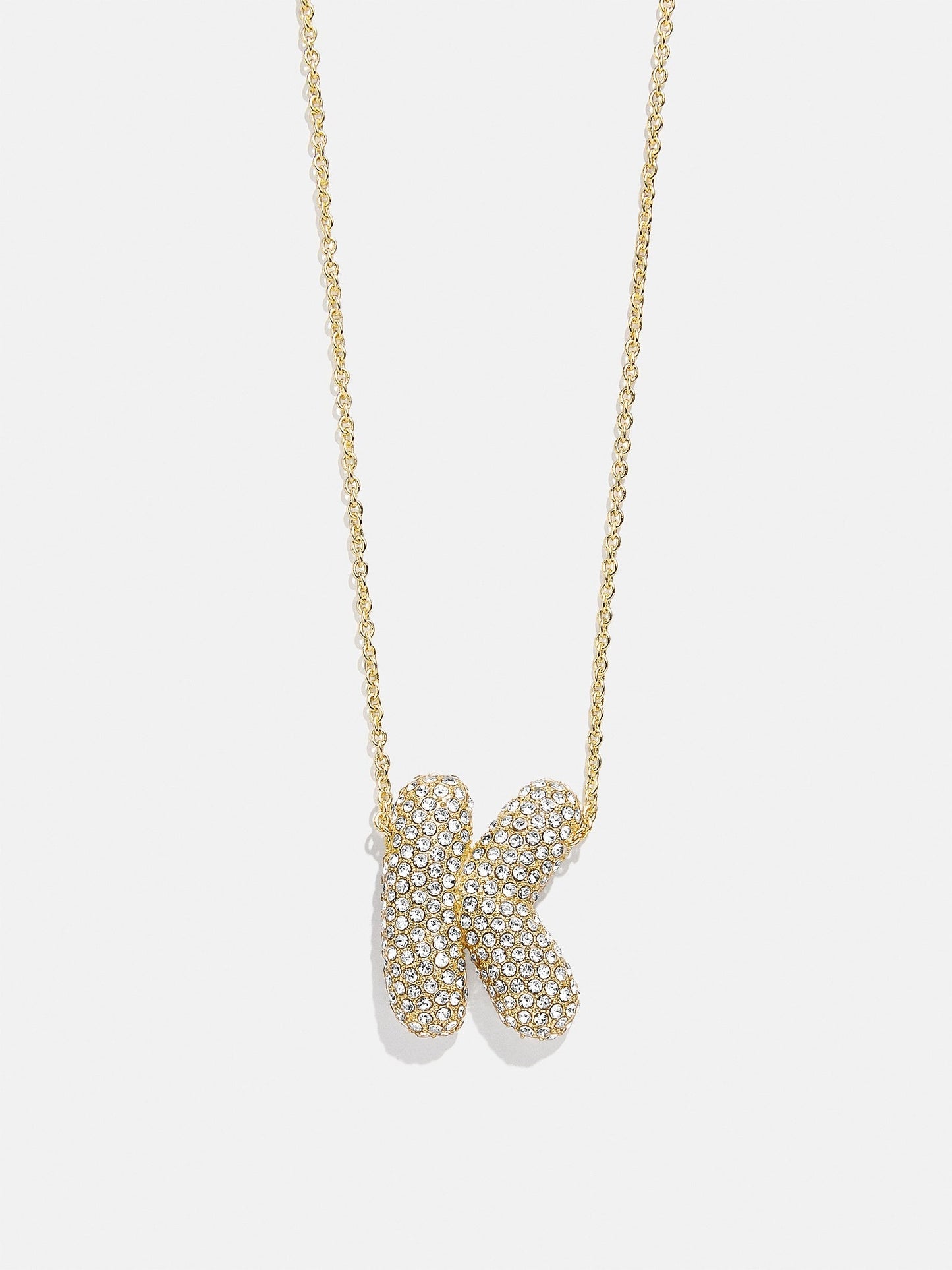 Kids’ Bubble Initial Necklace - Gold/Pavé