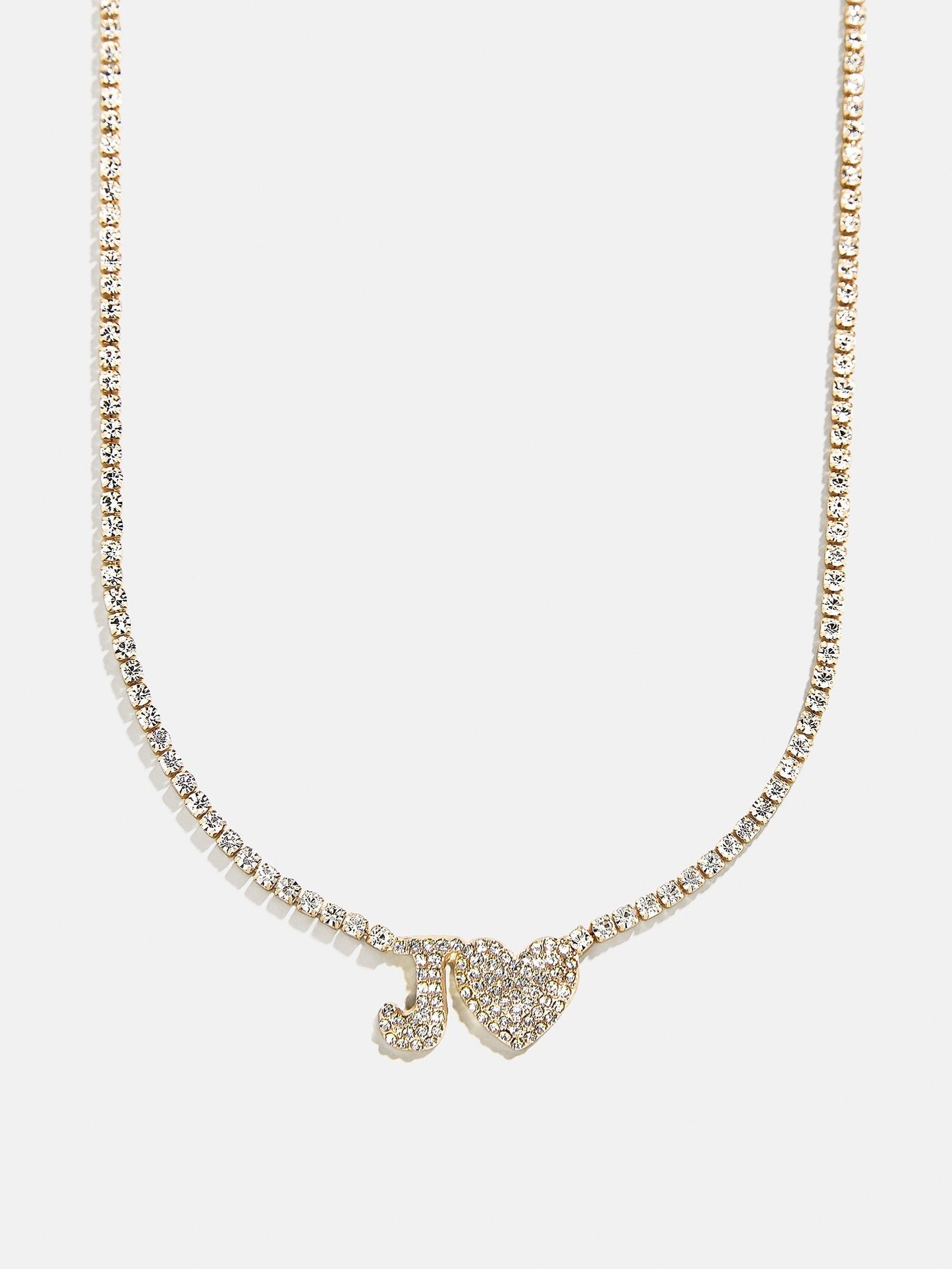 Love Letter Kids' Initial Tennis Necklace - Gold/Pavé