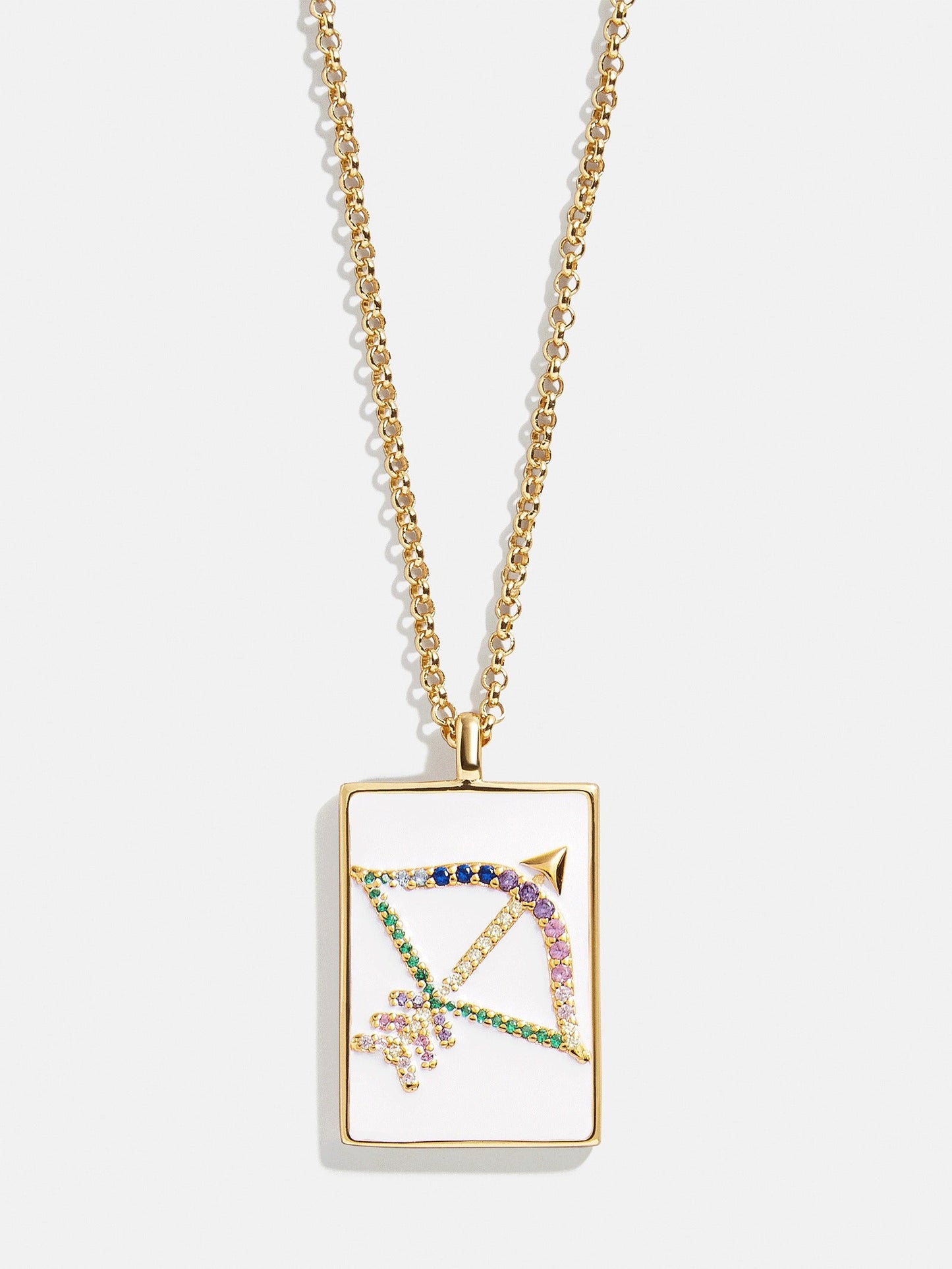 Reversible 18K Gold Zodiac Pendant Necklace - Sagittarius