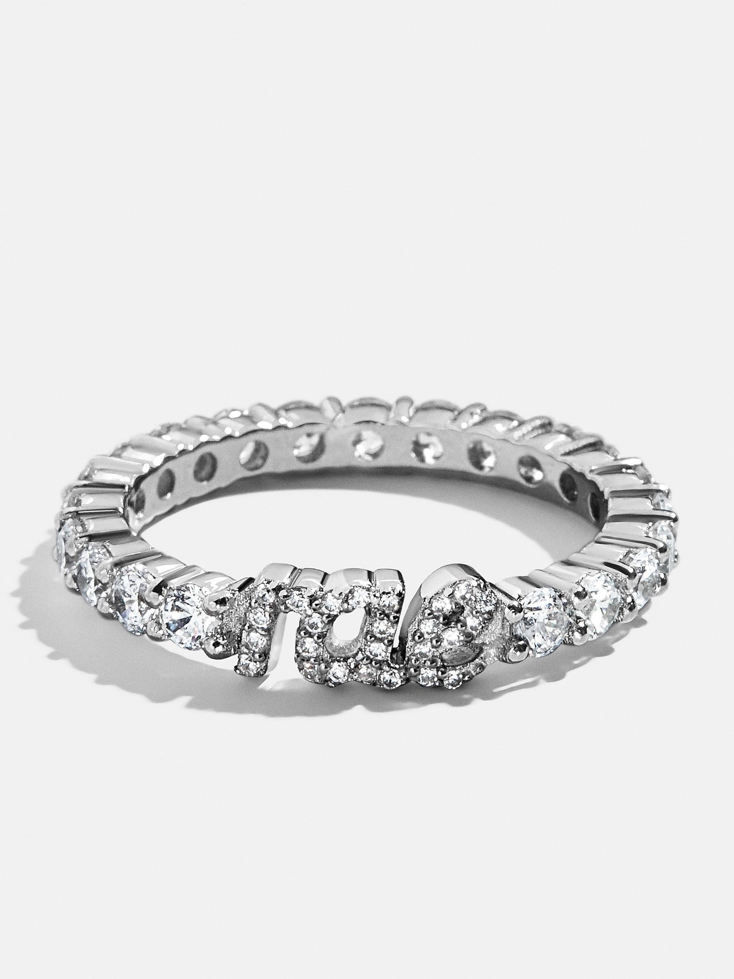 Pavé Script Custom Ring - Silver