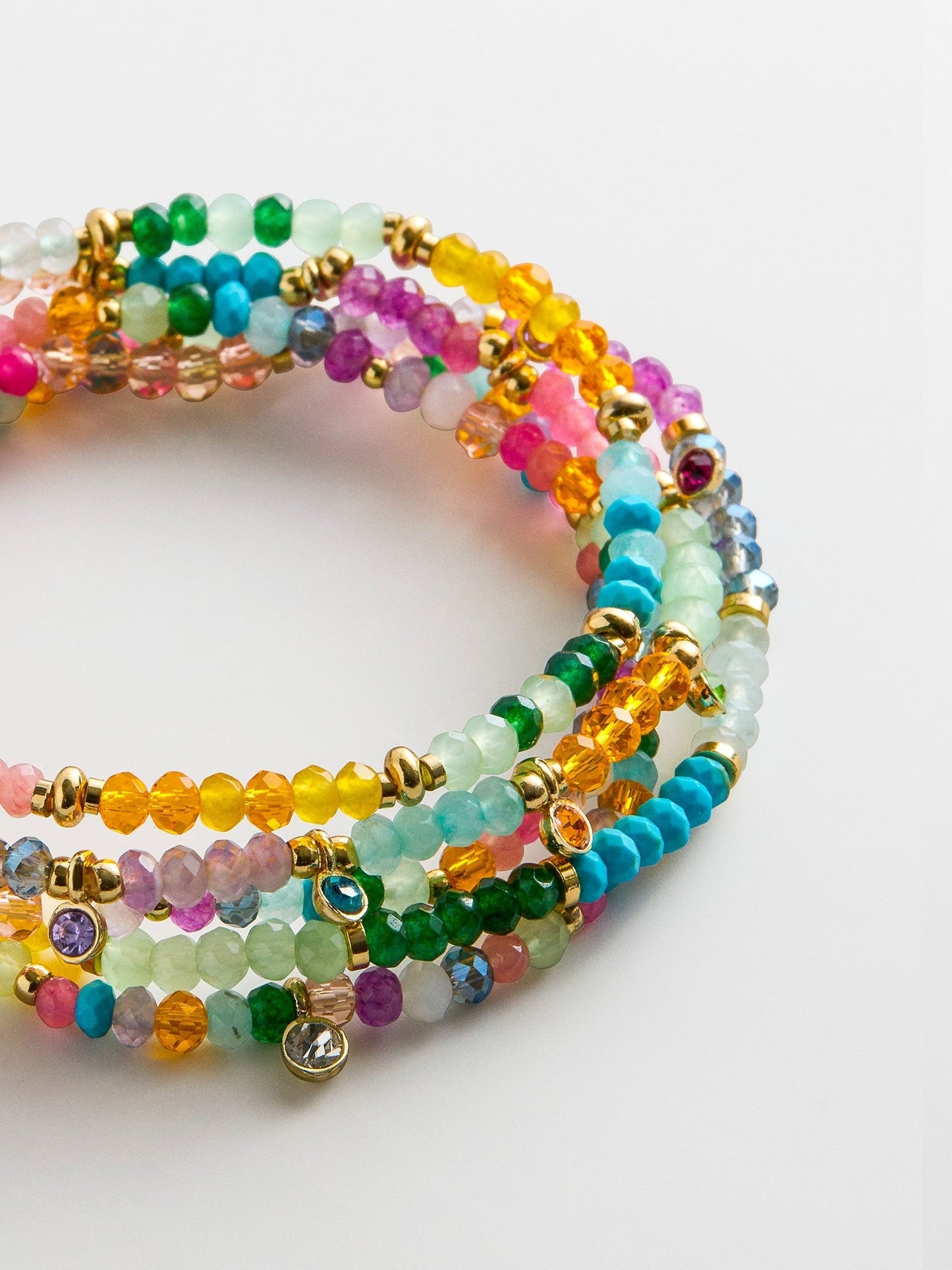 Indya Semi-Precious Layered Bracelet Set - Multi