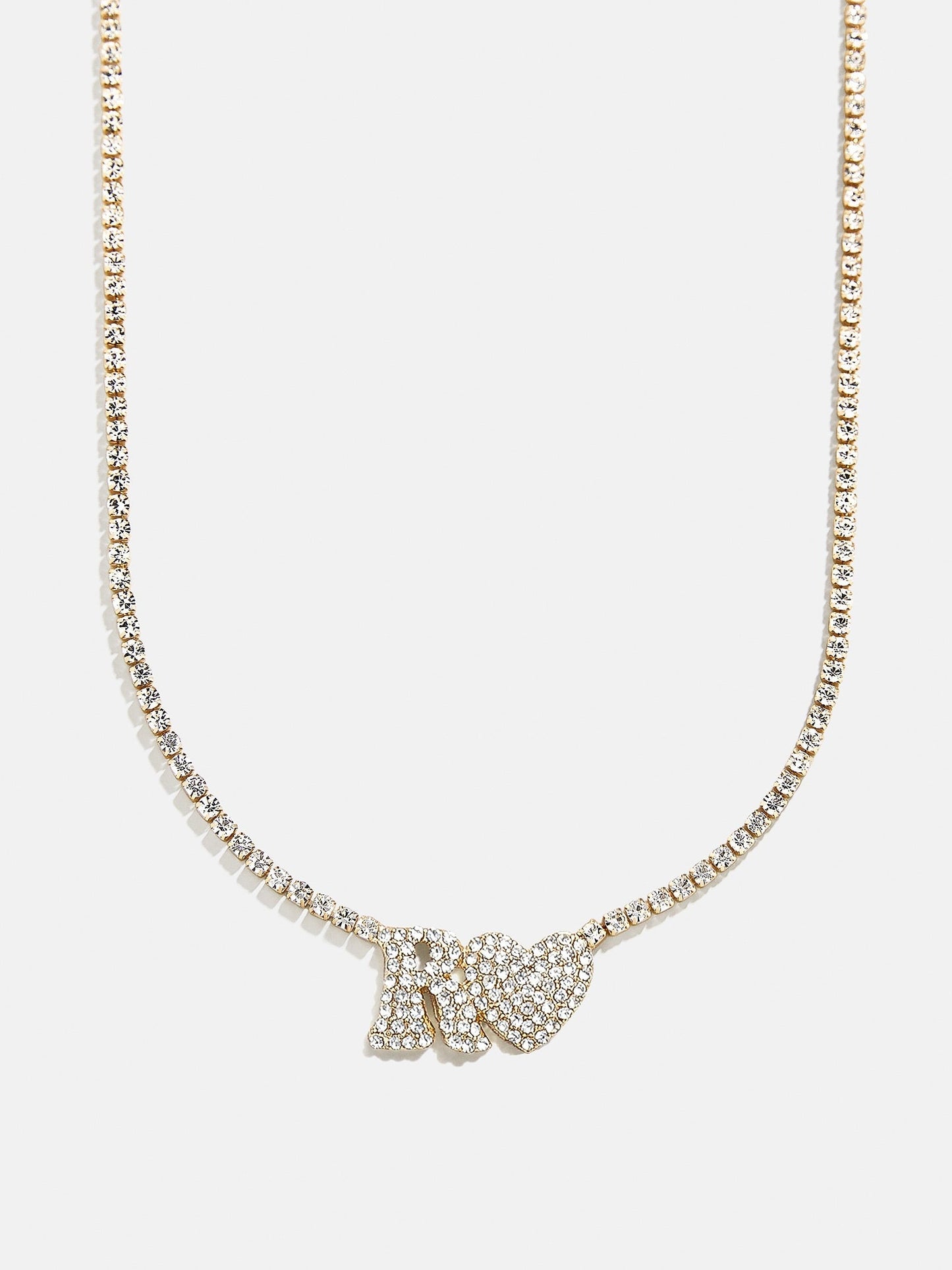 Love Letter Kids' Initial Tennis Necklace - Gold/Pavé