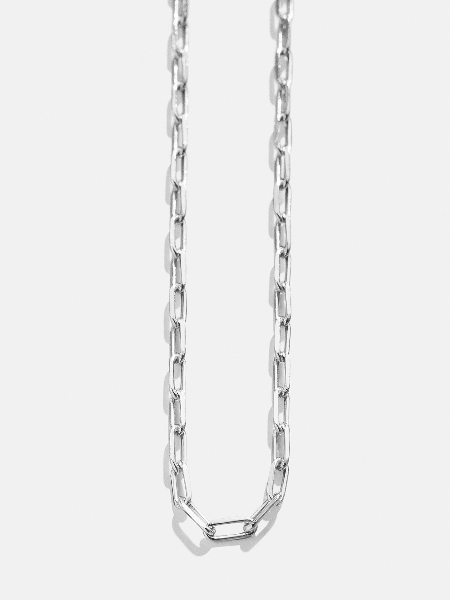 Cluster Charm Necklace Chain - Silver Paperclip Chain