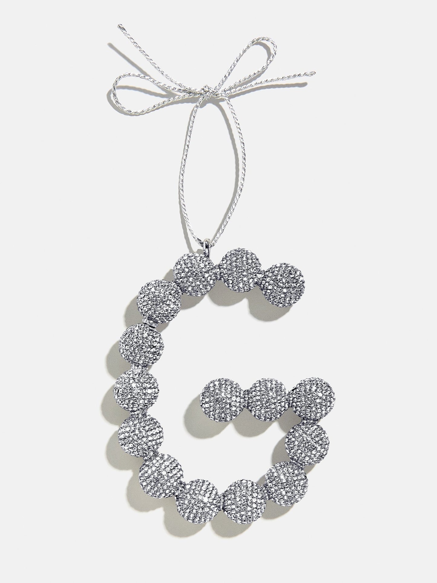 Merry Monogram Ornament - Silver/Pavé