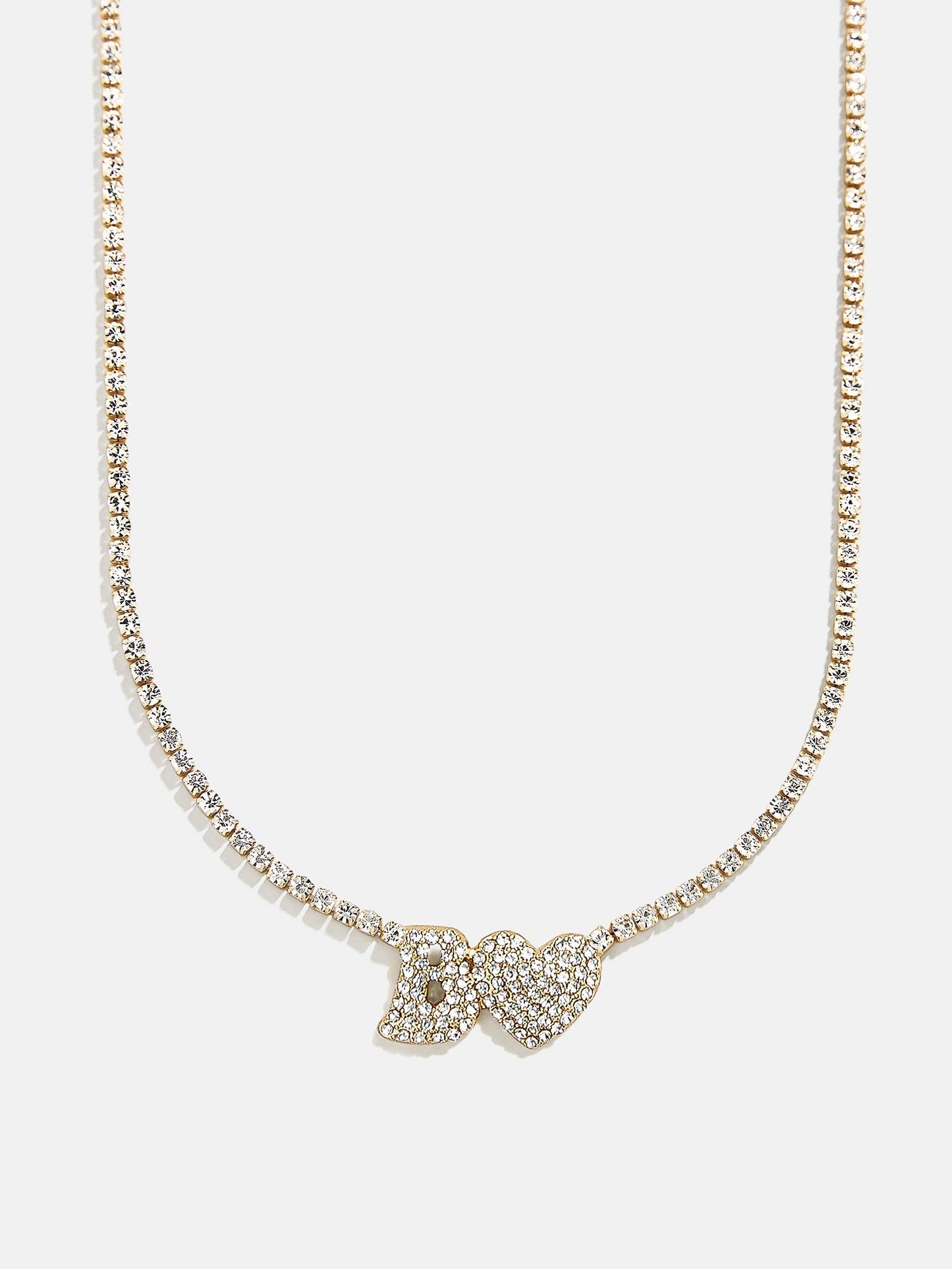 Love Letter Kids' Initial Tennis Necklace - Gold/Pavé