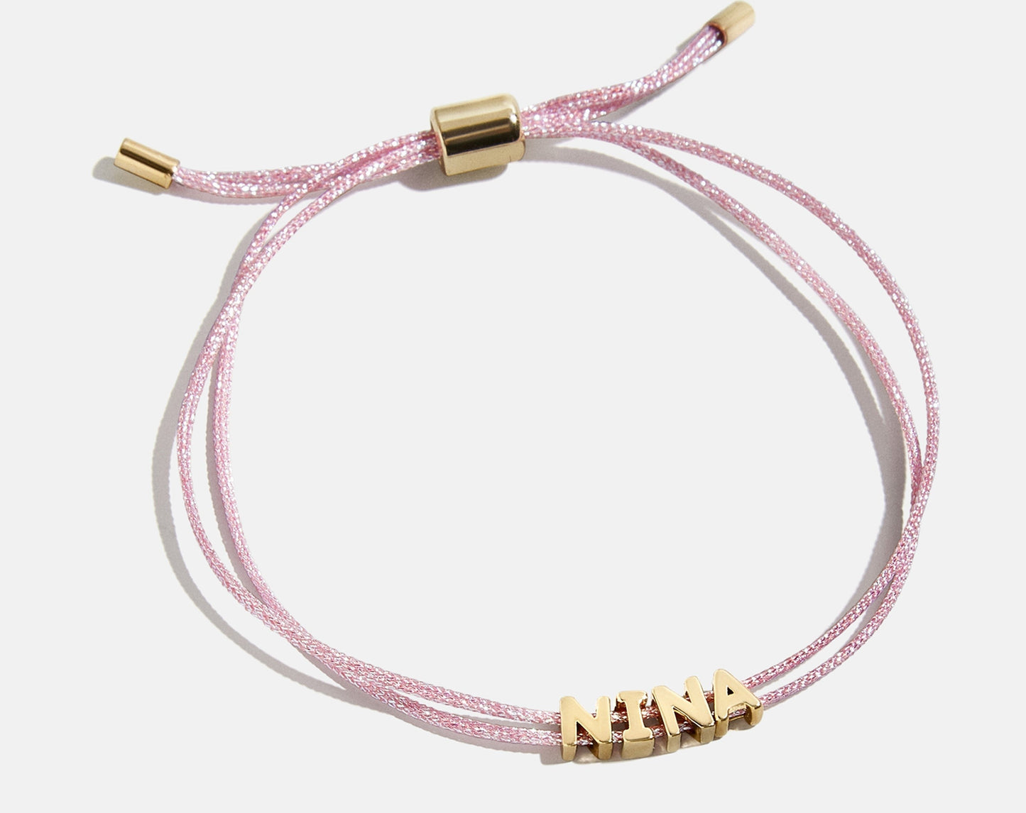 Custom Cord Bracelet - Metallic Pink