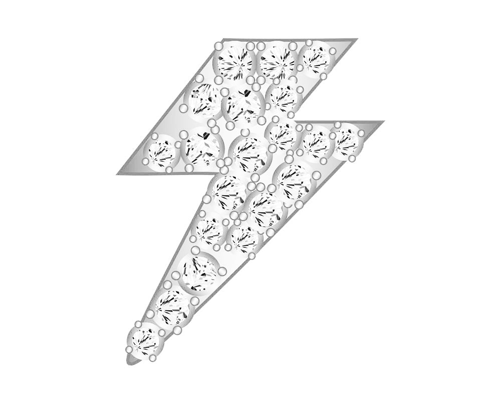 Mini Lightning Icon - Clear/Silver