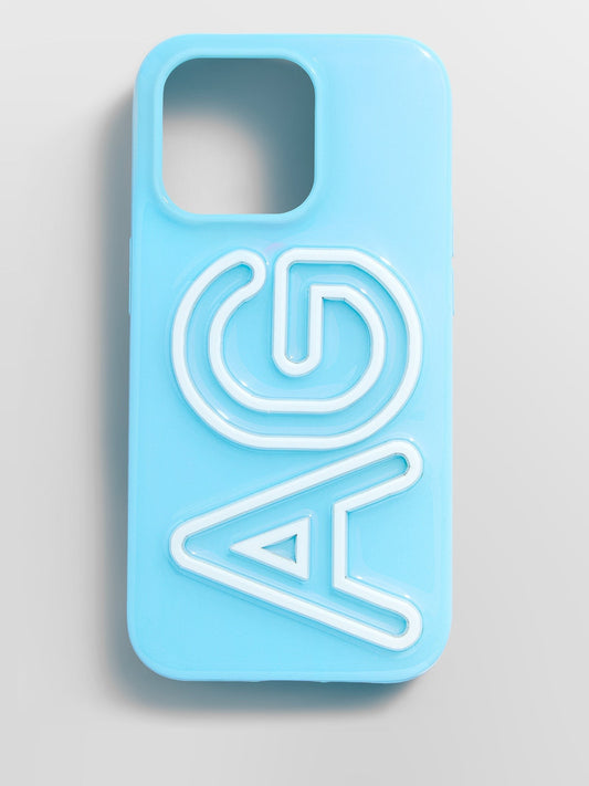 Fine Line Custom iPhone Case - Light Blue/White