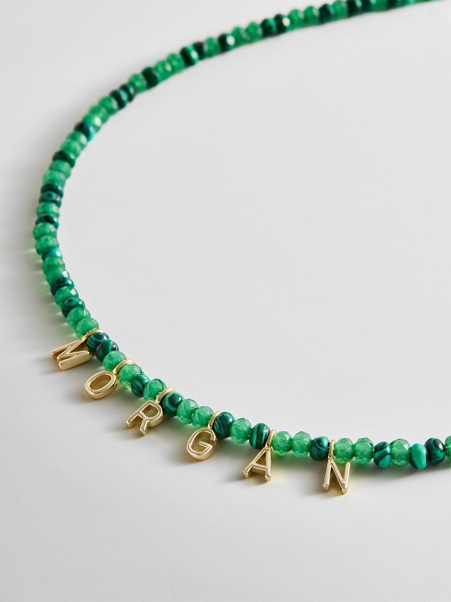 Mini Semi-Precious Custom Necklace - Malachite