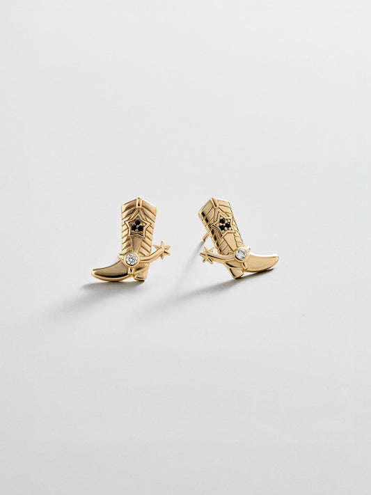 14K Gold Just For Fun Earrings - Cowboy Boot