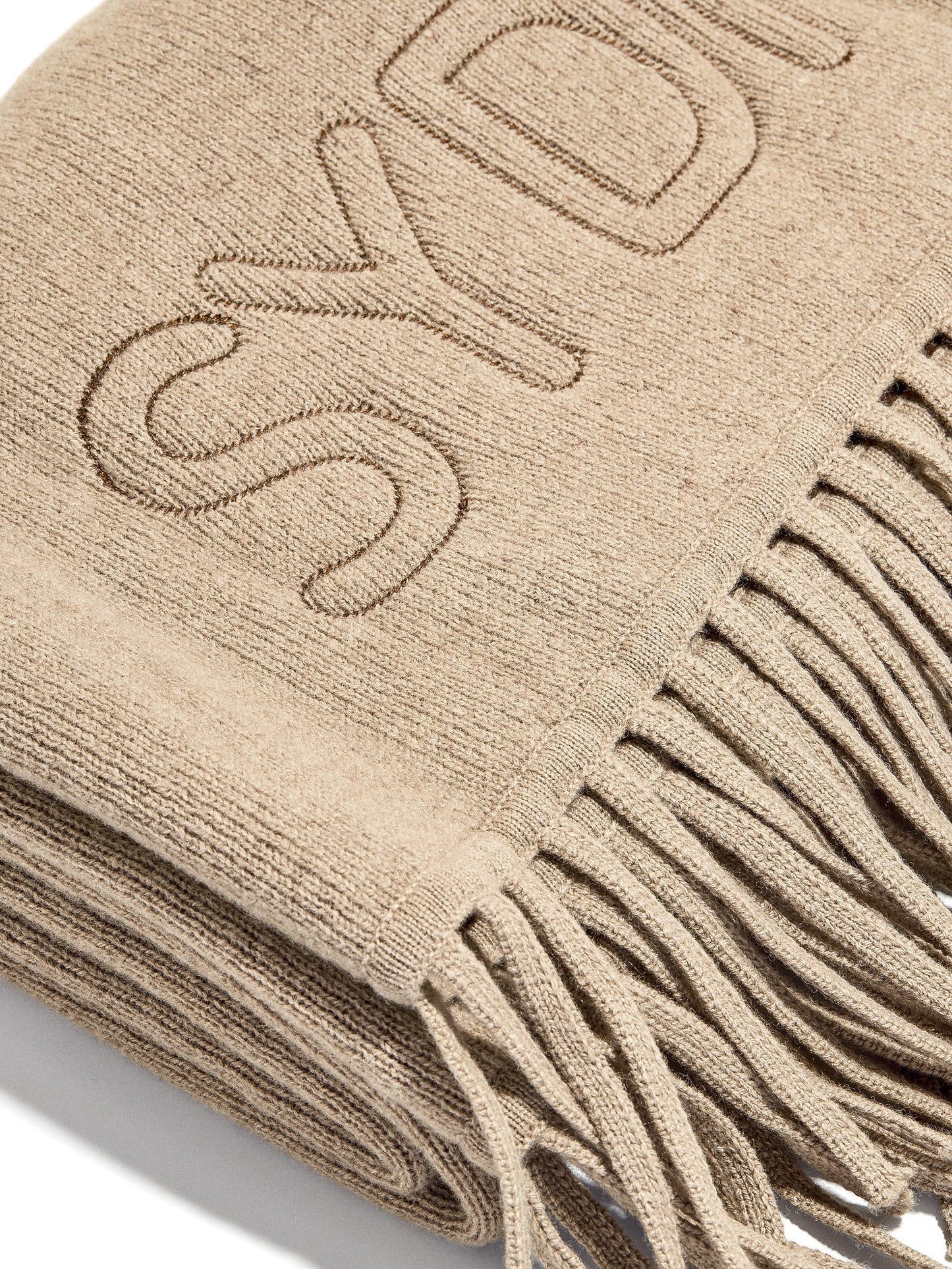 Pure Merino Wool Custom Blanket - Tan Sand/Chocolate Brown