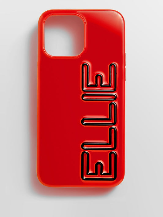 Fine Line Custom iPhone Case - Red/Black