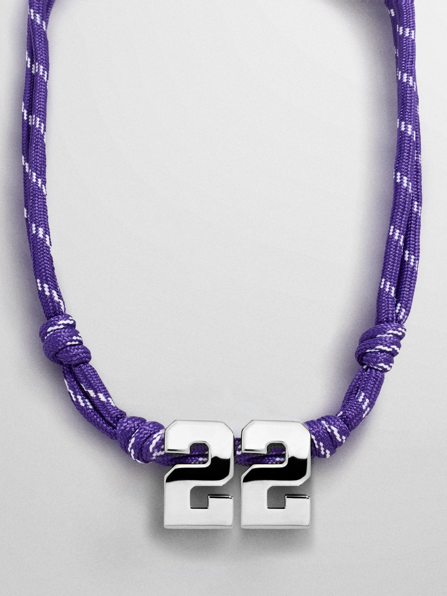Knotty Varsity Custom Necklace - Purple Double Digit