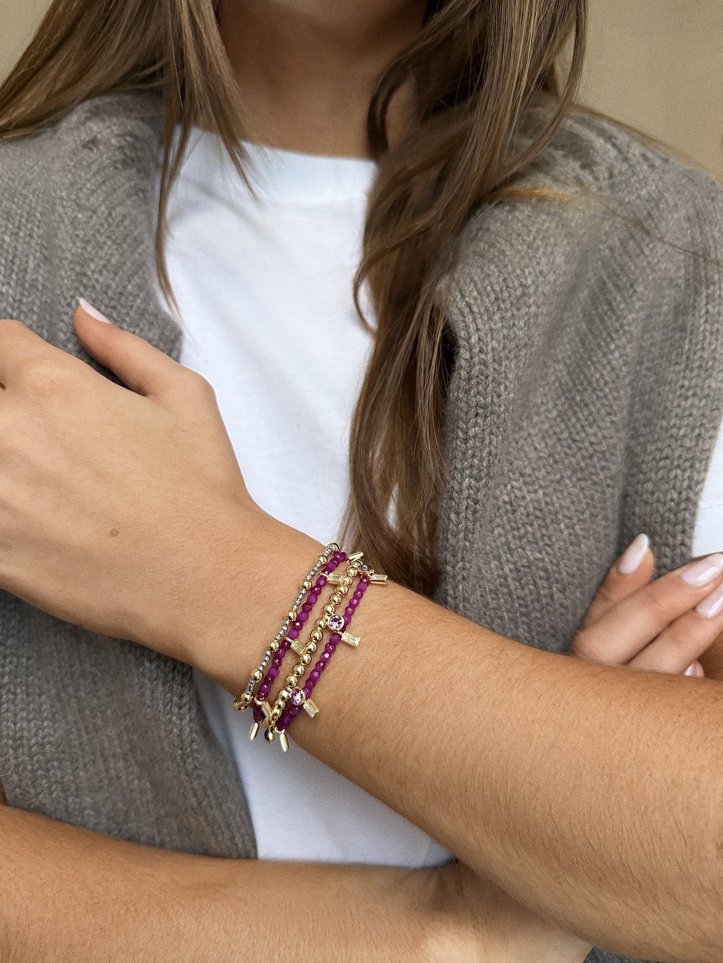 Birthstone Pisa Bracelet - Amethyst