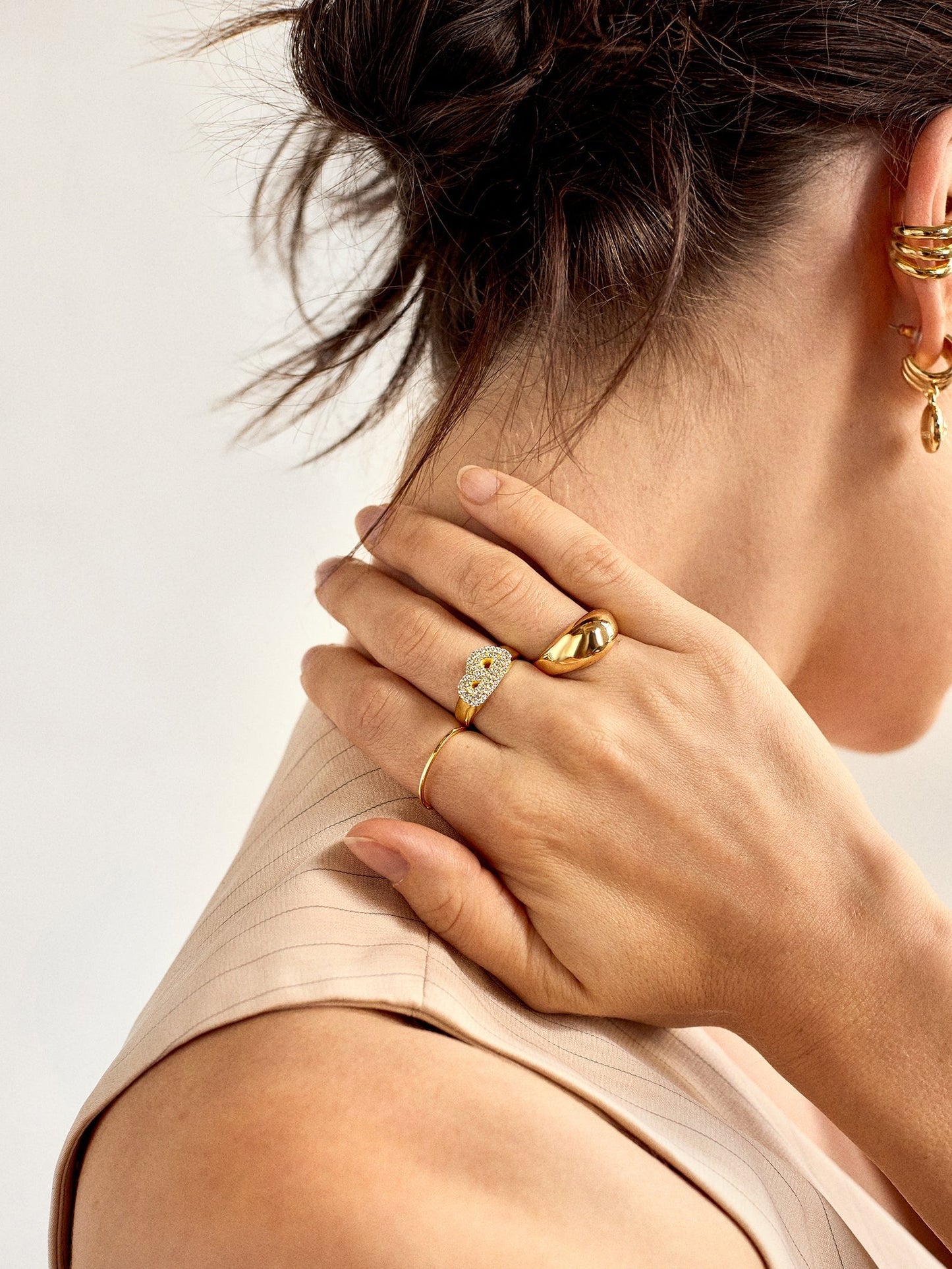 Mini Bubble Initial Ring - S