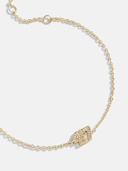 Varsity Number Custom Bracelet - One Gold Station